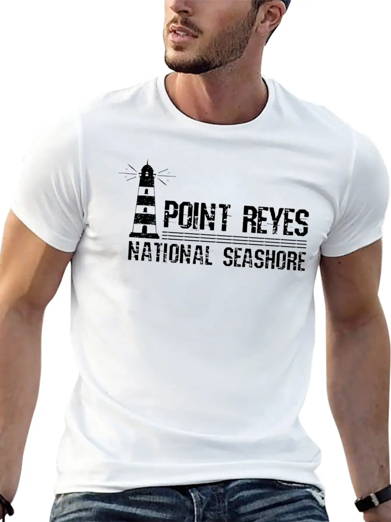 Lighthouse Point Reyes National Seashore Unisex Short Sleeve Soft Cotton T-Shirt – Casual Everyday Wear