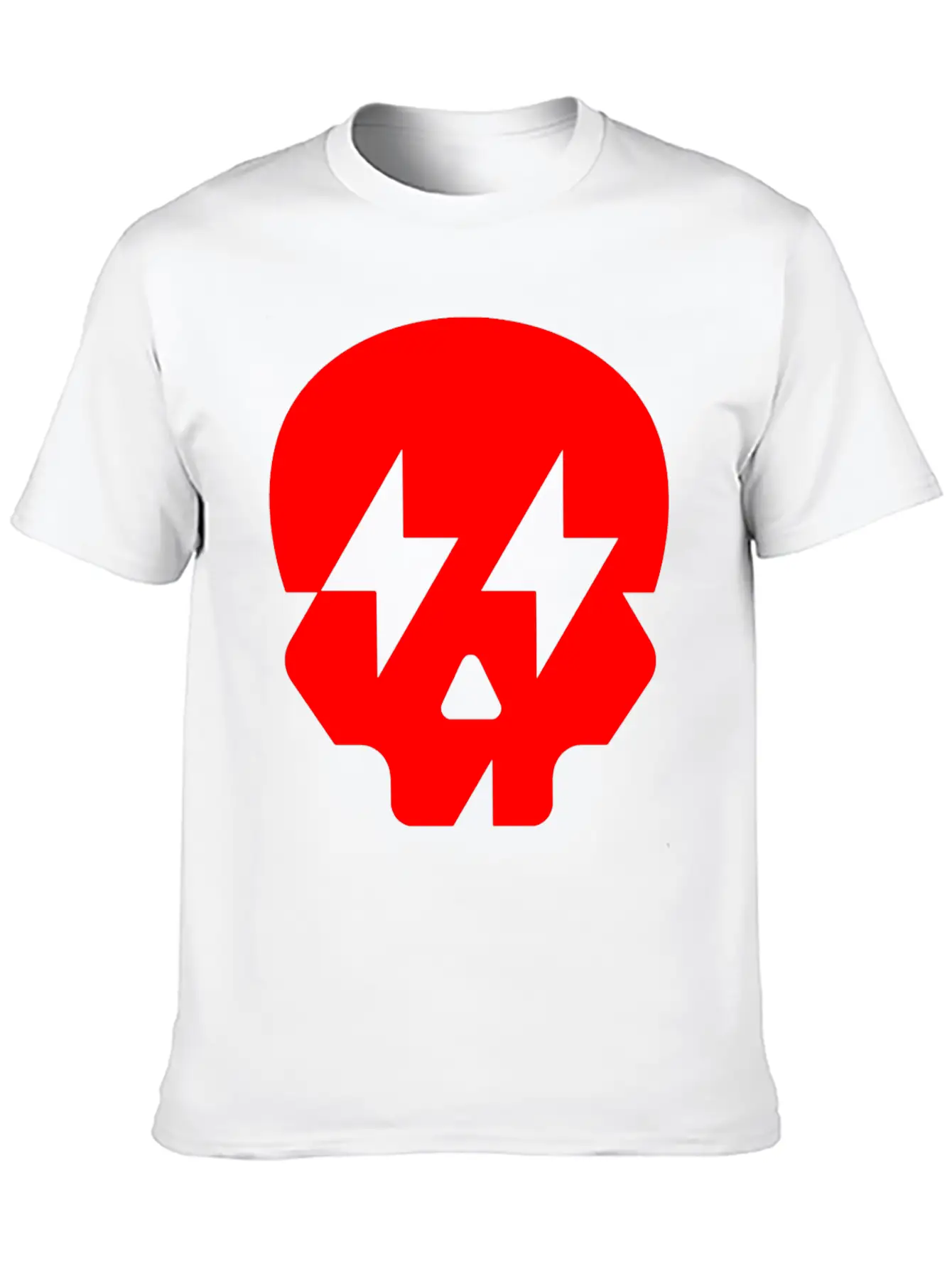 LIghtning Skull Unisex Casual T-Shirt – Clean Design For Daily Comfort