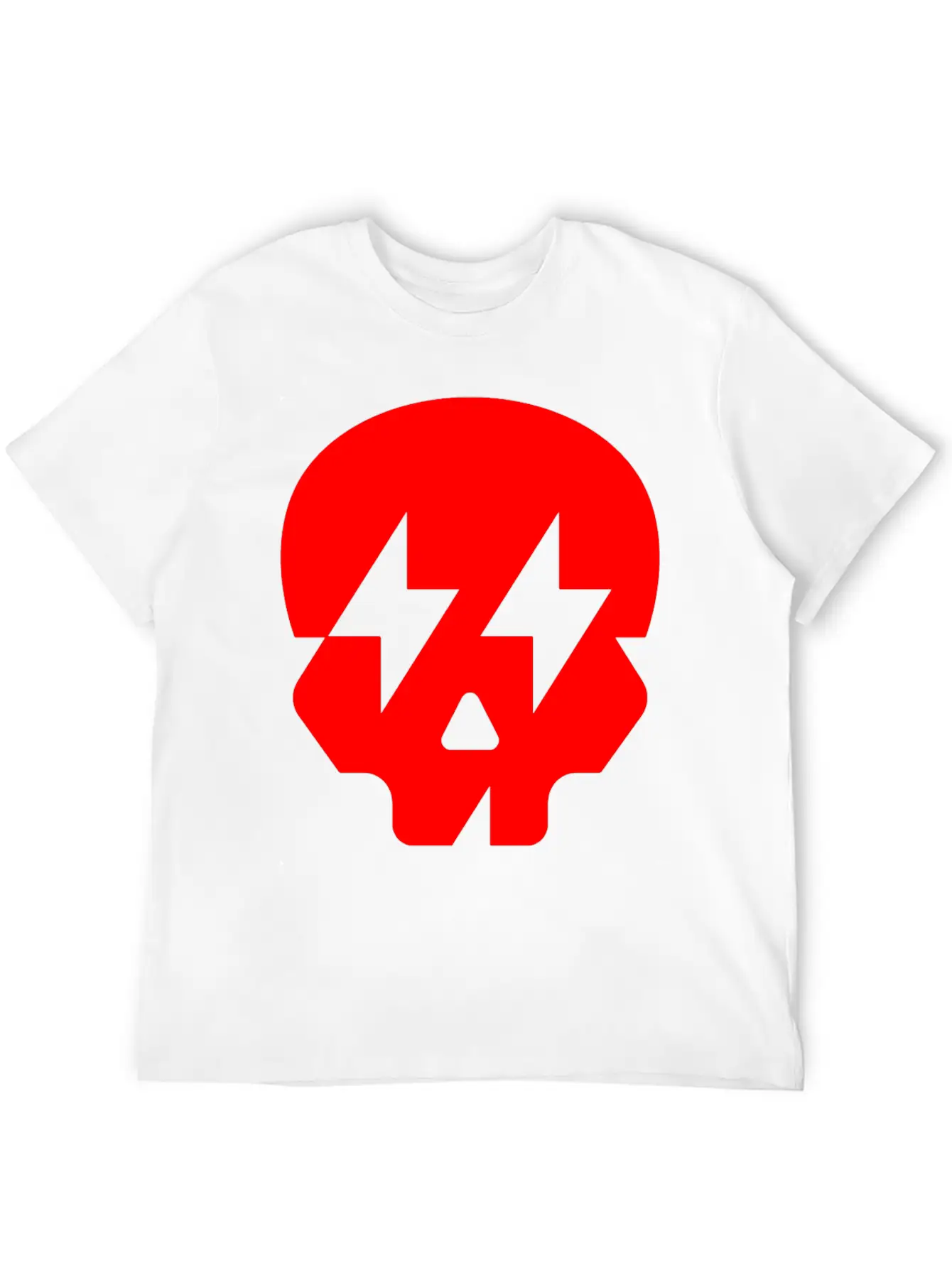 LIghtning Skull Unisex Casual T-Shirt – Clean Design For Daily Comfort