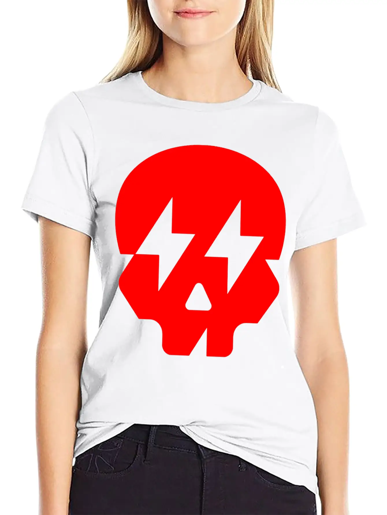 LIghtning Skull Unisex Casual T-Shirt – Clean Design For Daily Comfort