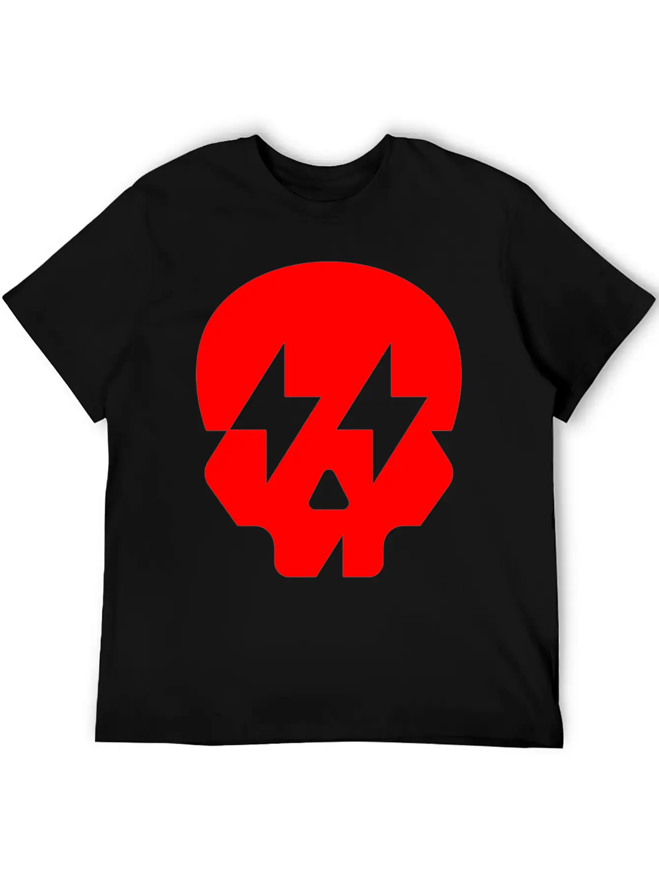 LIghtning Skull Unisex Casual T-Shirt – Clean Design For Daily Comfort