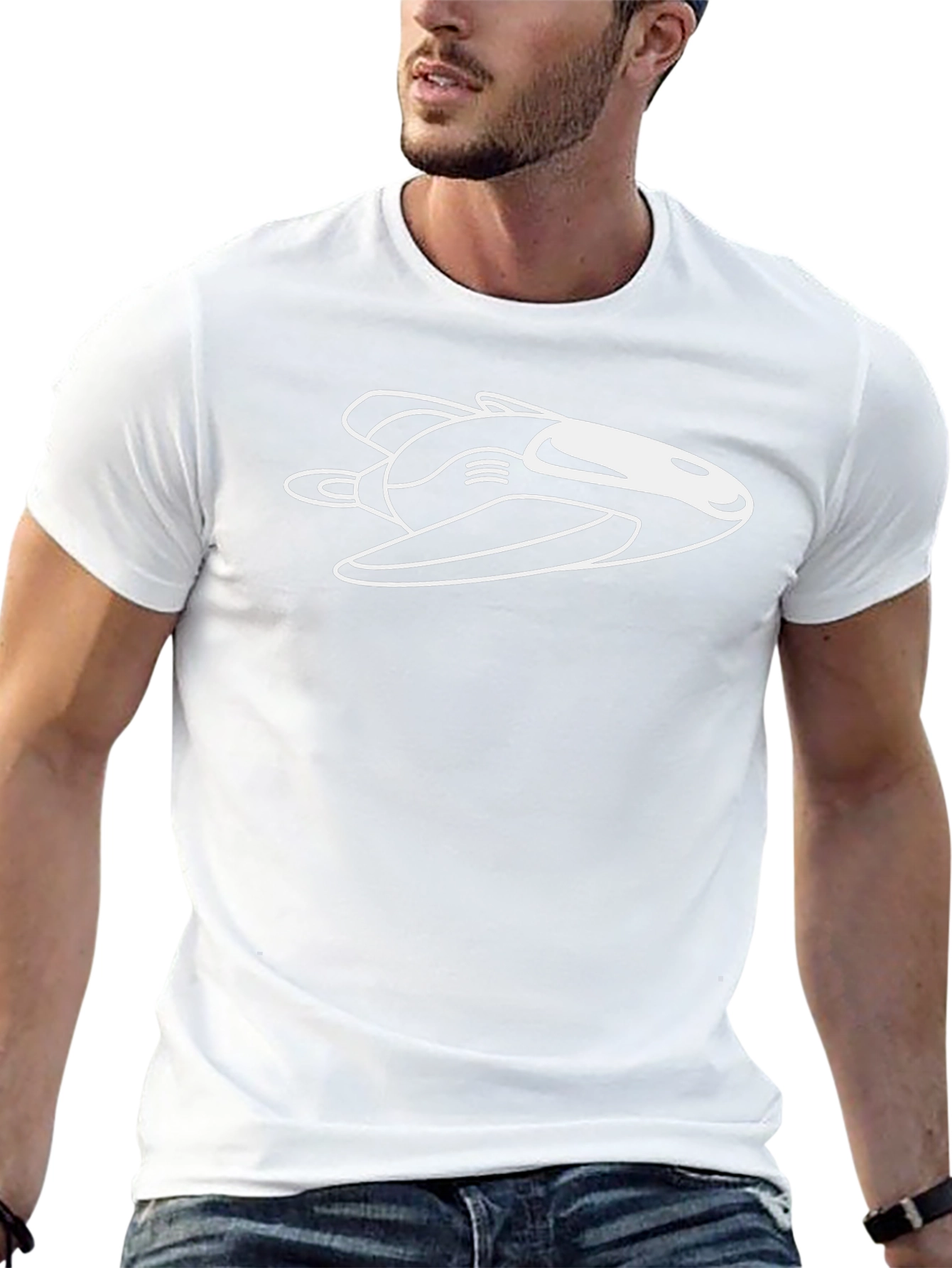 Cool Spacecraft Graphic Black T-Shirt