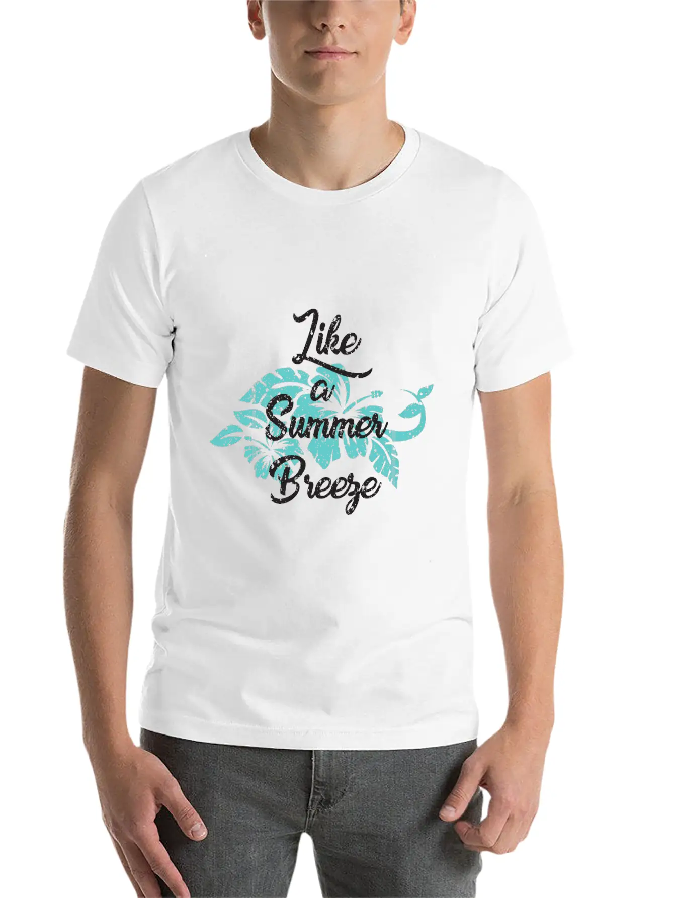 Like A Summer Breeze - Floral Tropical Unisex Casual T-Shirt – Clean Design For Daily Comfort