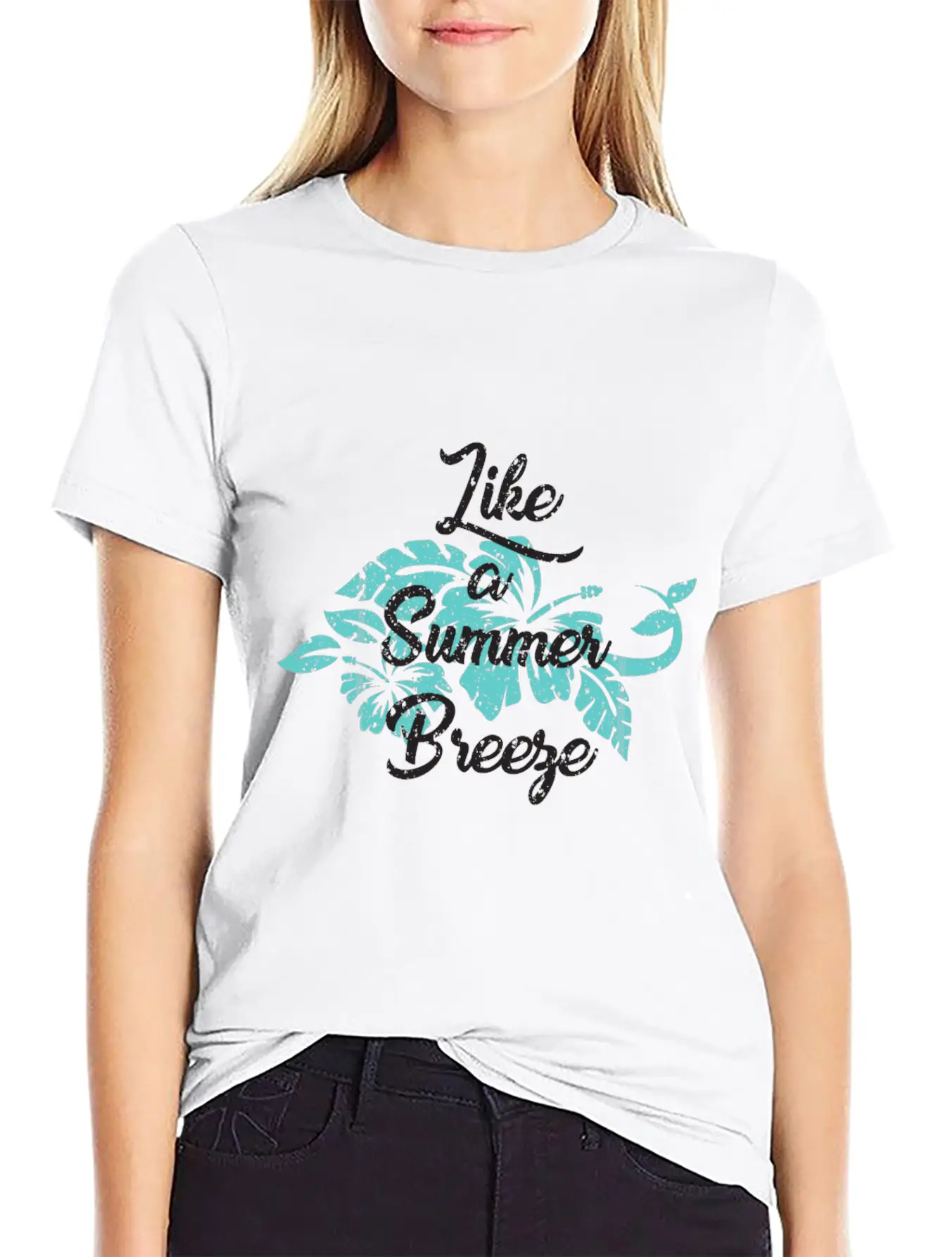 Like A Summer Breeze - Floral Tropical Unisex Casual T-Shirt – Clean Design For Daily Comfort