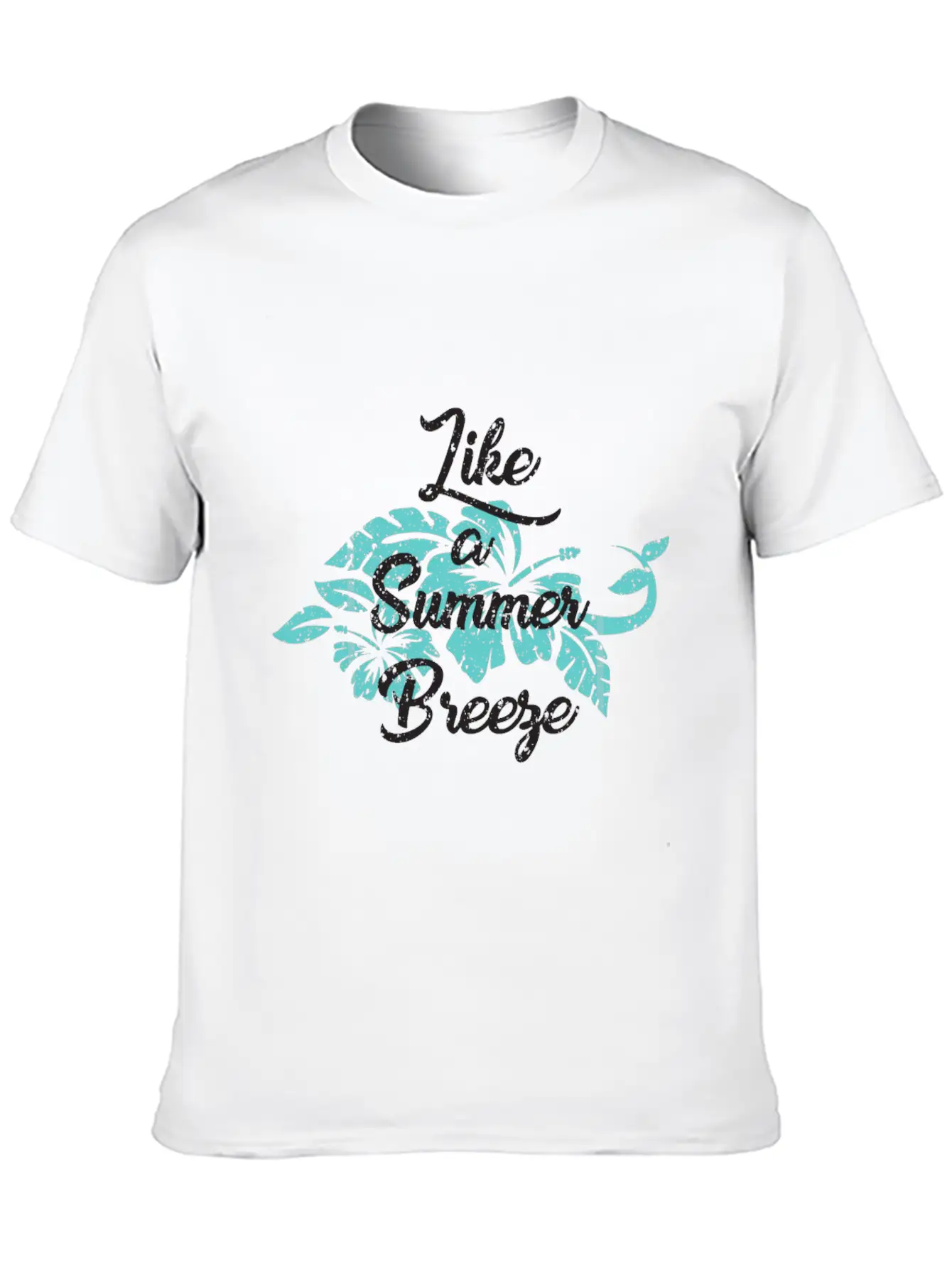 Like A Summer Breeze - Floral Tropical Unisex Casual T-Shirt – Clean Design For Daily Comfort