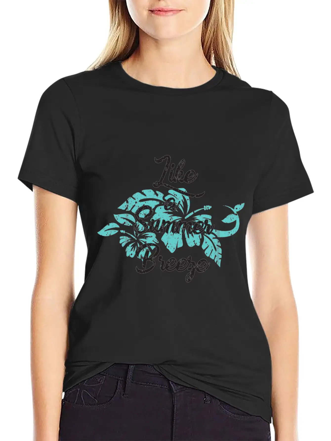 Like A Summer Breeze - Floral Tropical Unisex Casual T-Shirt – Clean Design For Daily Comfort