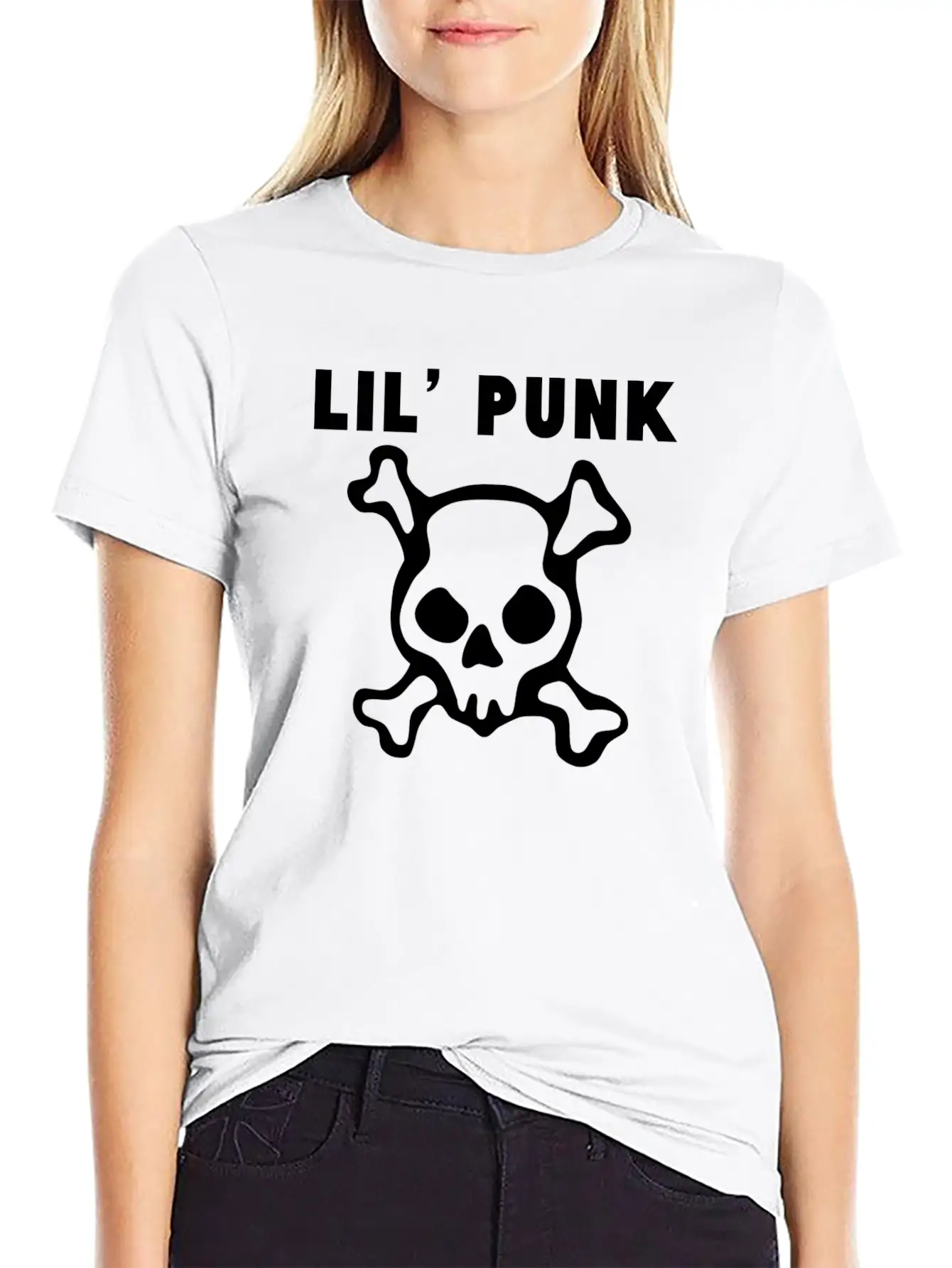 Lil' Punk Skull And Crossbones Timeless Short Sleeve Tee – Comfy And Minimalist Design
