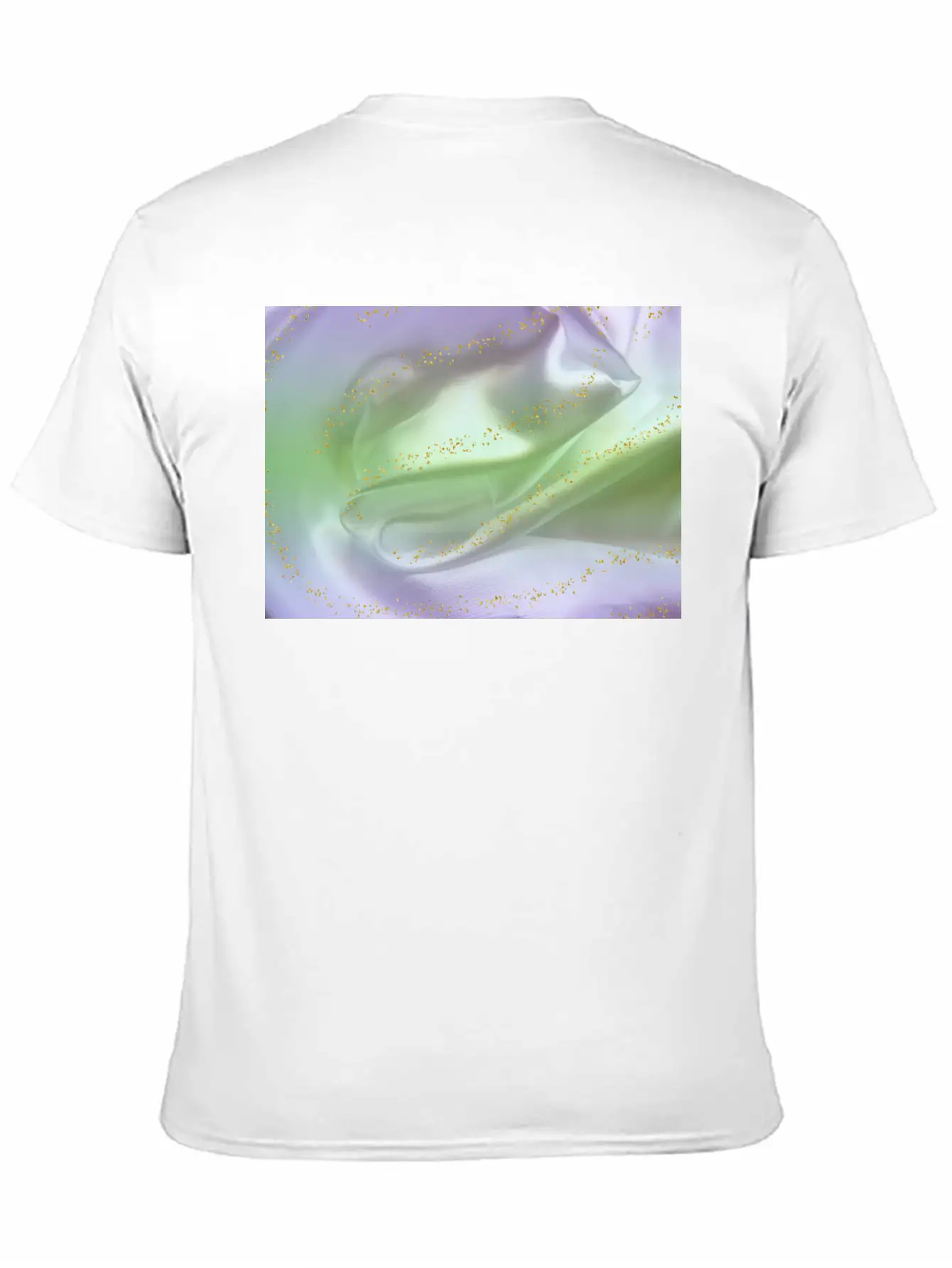 Lilac Green Satin Gold Glitter Timeless Short Sleeve Tee – Comfy And Minimalist Design