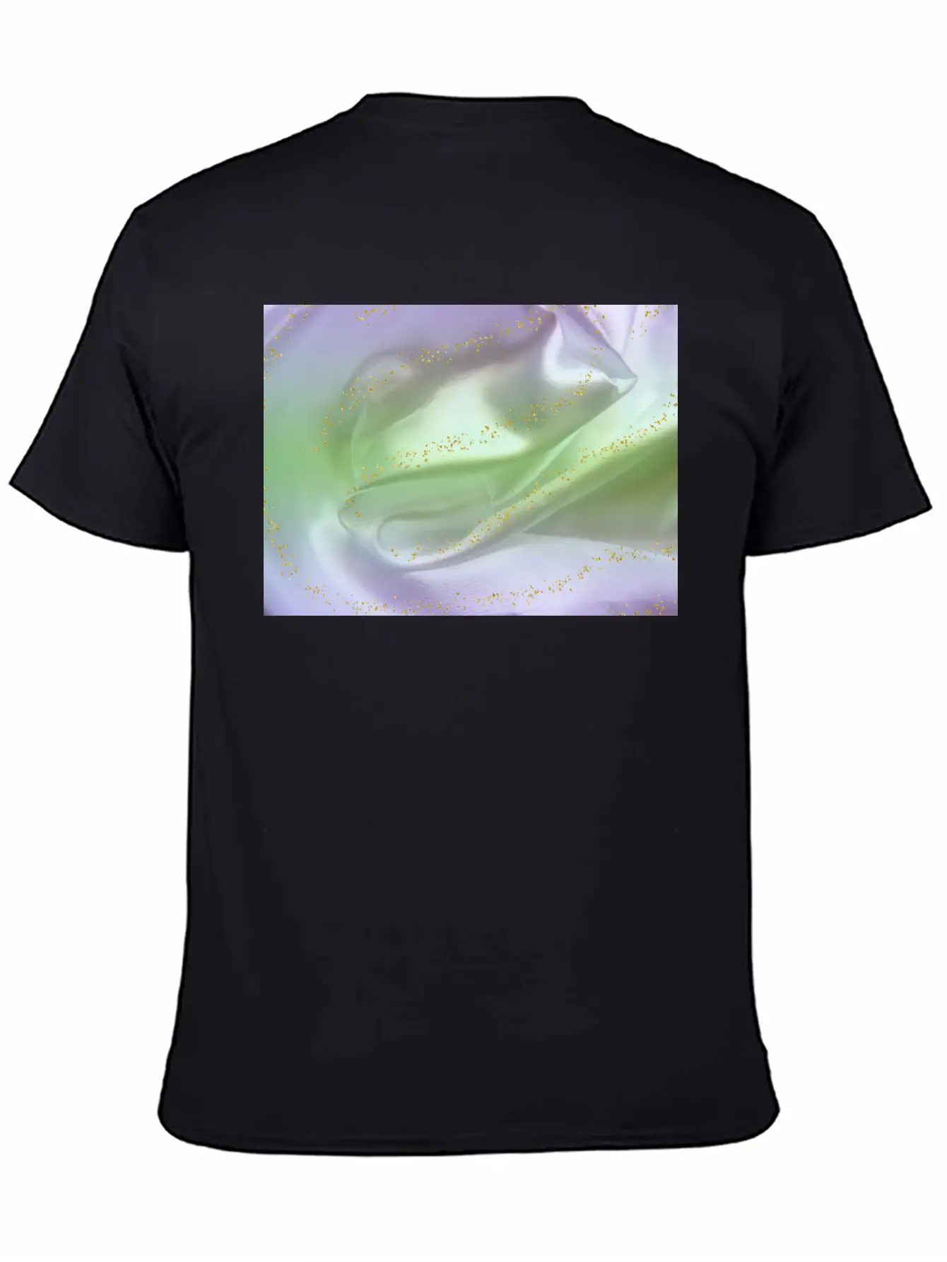 Lilac Green Satin Gold Glitter Timeless Short Sleeve Tee – Comfy And Minimalist Design
