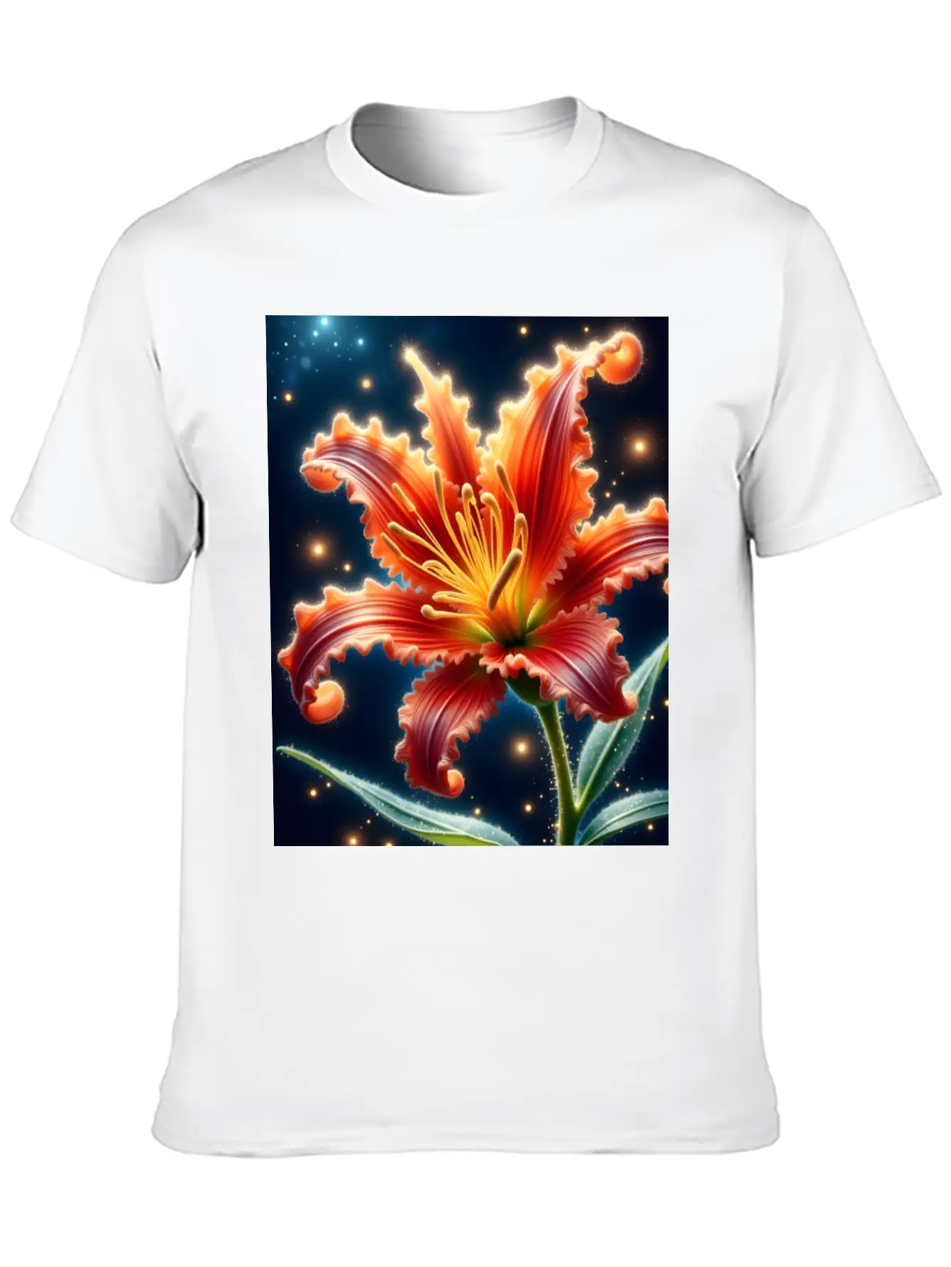 Lily Flower Art Lover Gift Stylish Everyday T-Shirt – Unisex Basic Cotton Tee