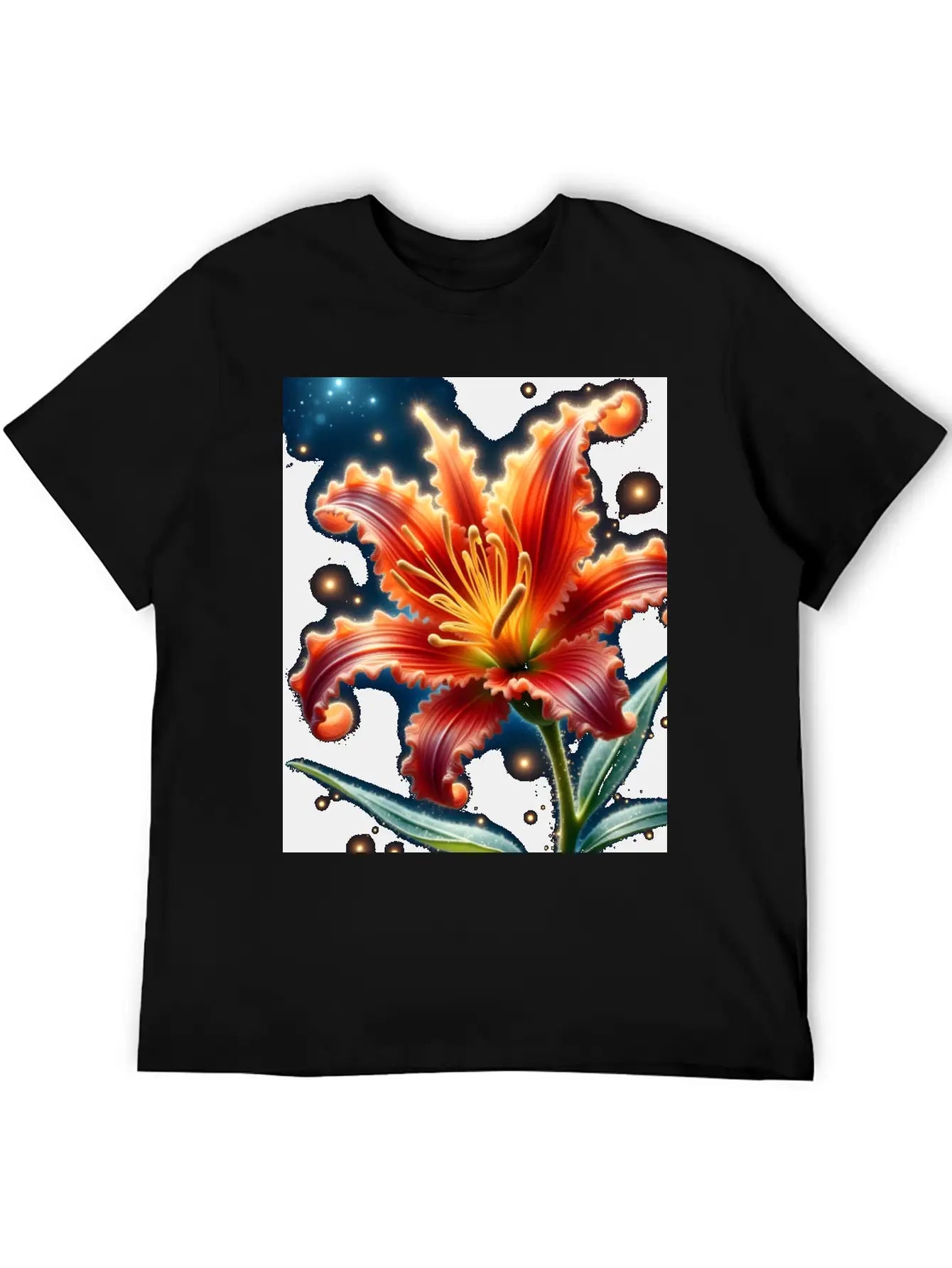 Lily Flower Art Lover Gift Stylish Everyday T-Shirt – Unisex Basic Cotton Tee