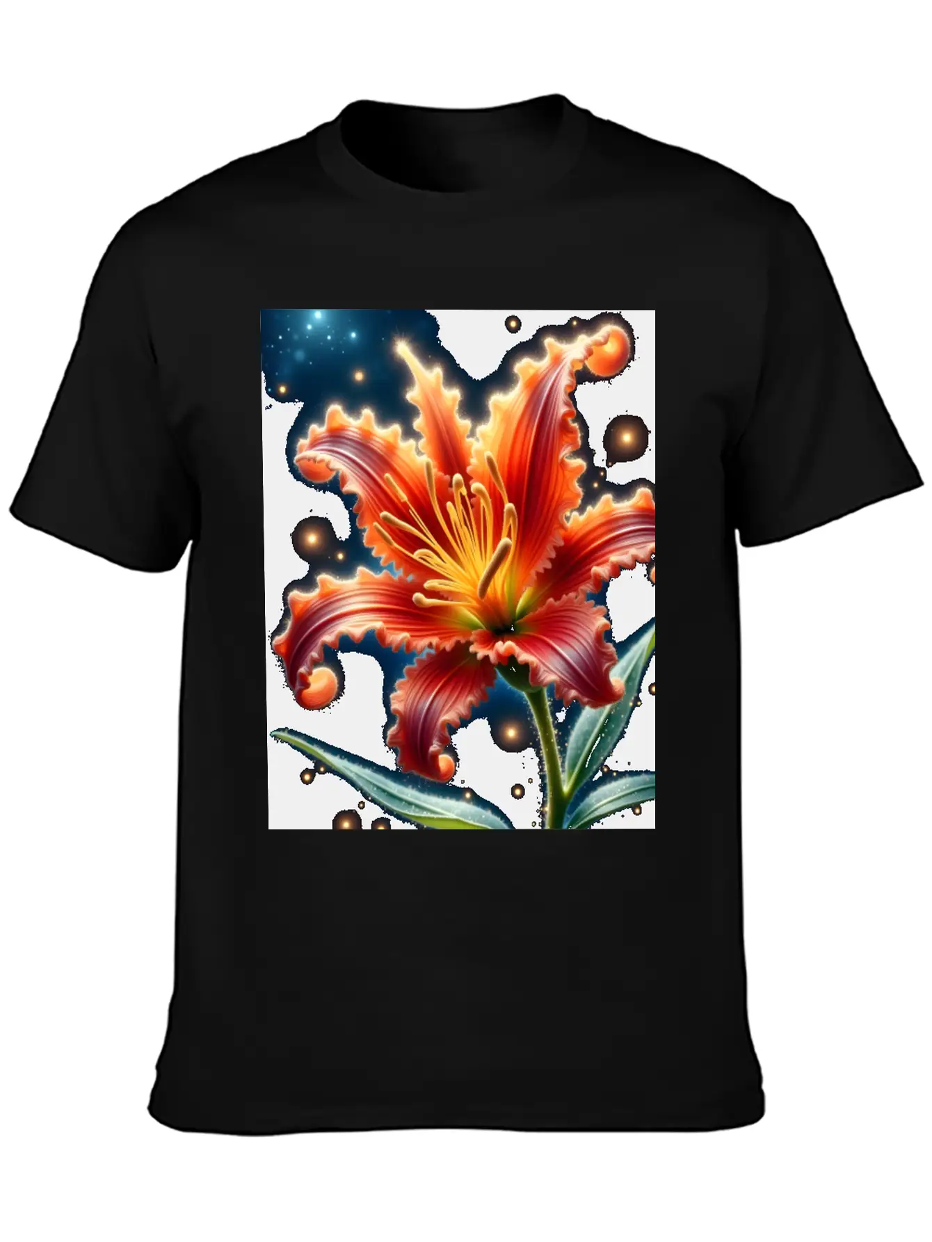 Lily Flower Art Lover Gift Stylish Everyday T-Shirt – Unisex Basic Cotton Tee
