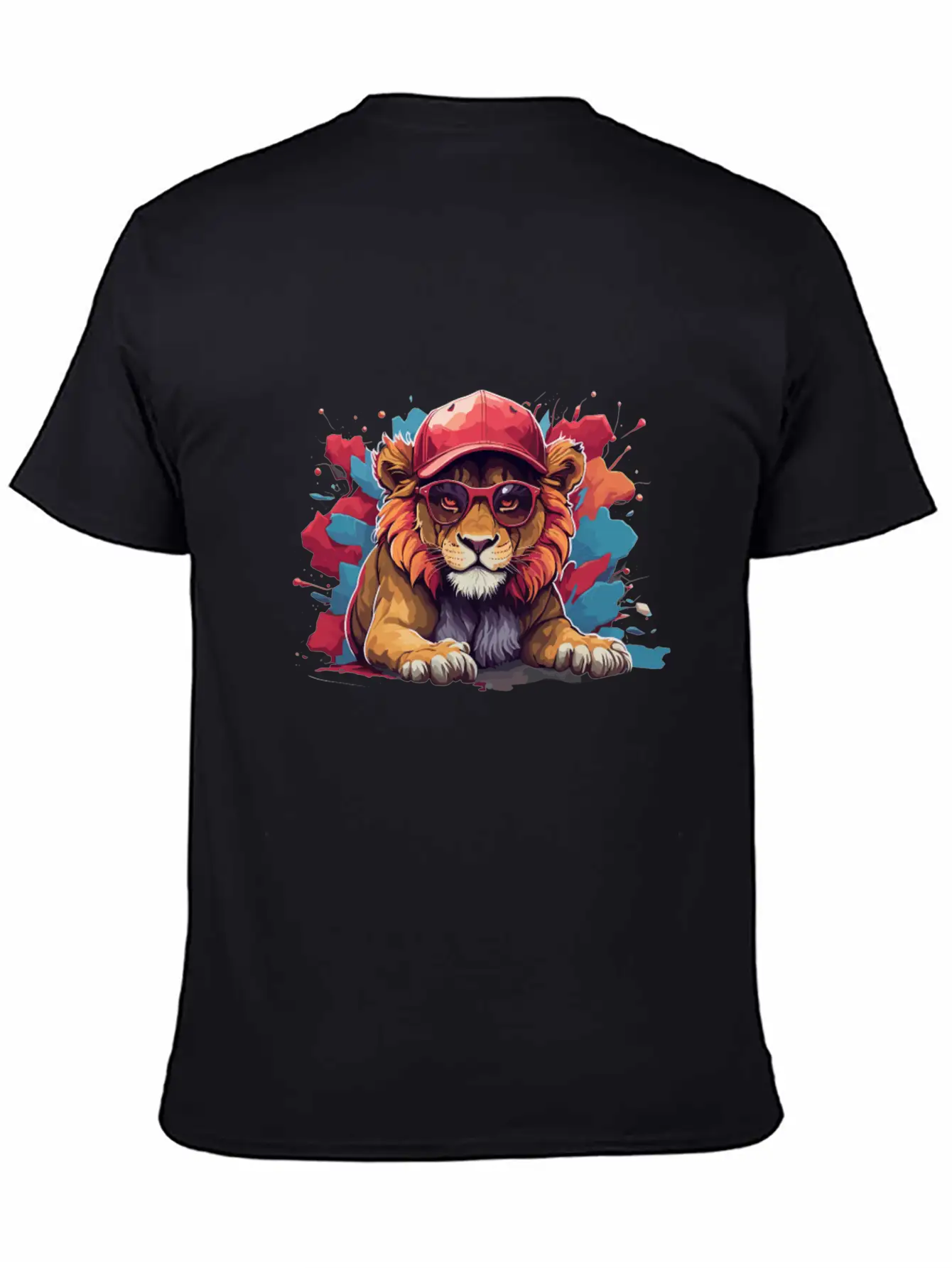 Lion Animal Art I Cool Cute Lion Unisex Short Sleeve Soft Cotton T-Shirt – Casual Everyday Wear