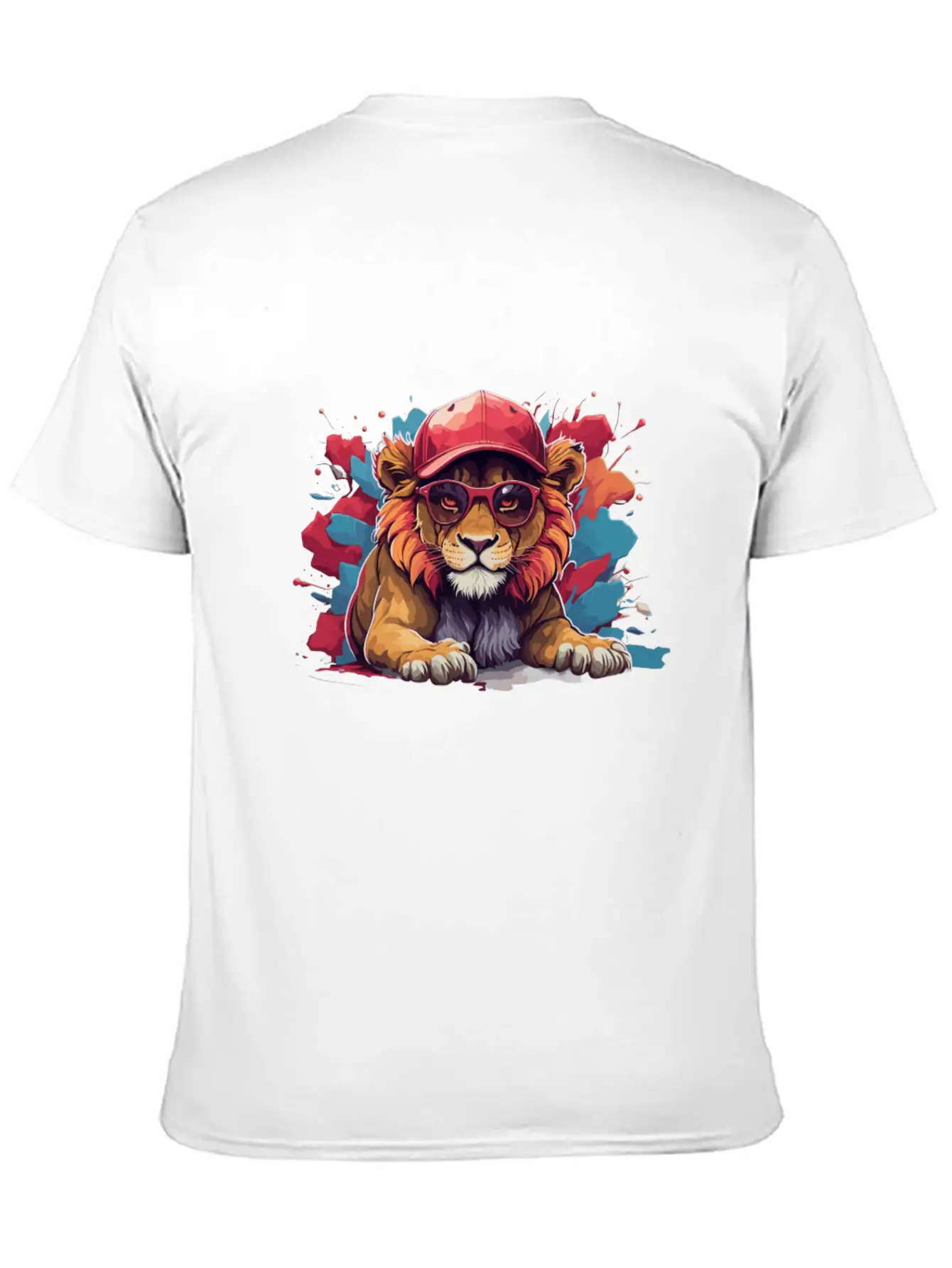 Lion Animal Art I Cool Cute Lion Unisex Short Sleeve Soft Cotton T-Shirt – Casual Everyday Wear