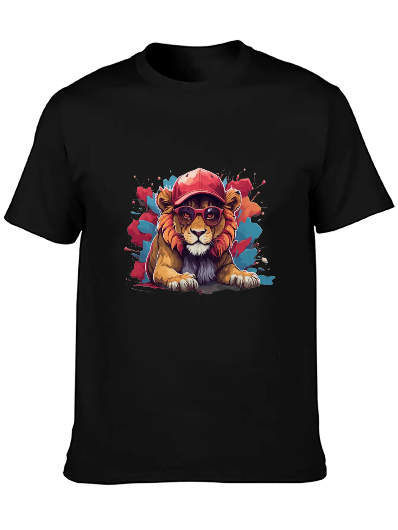 Lion Animal Art I Cool Cute Lion Unisex Short Sleeve Soft Cotton T-Shirt – Casual Everyday Wear