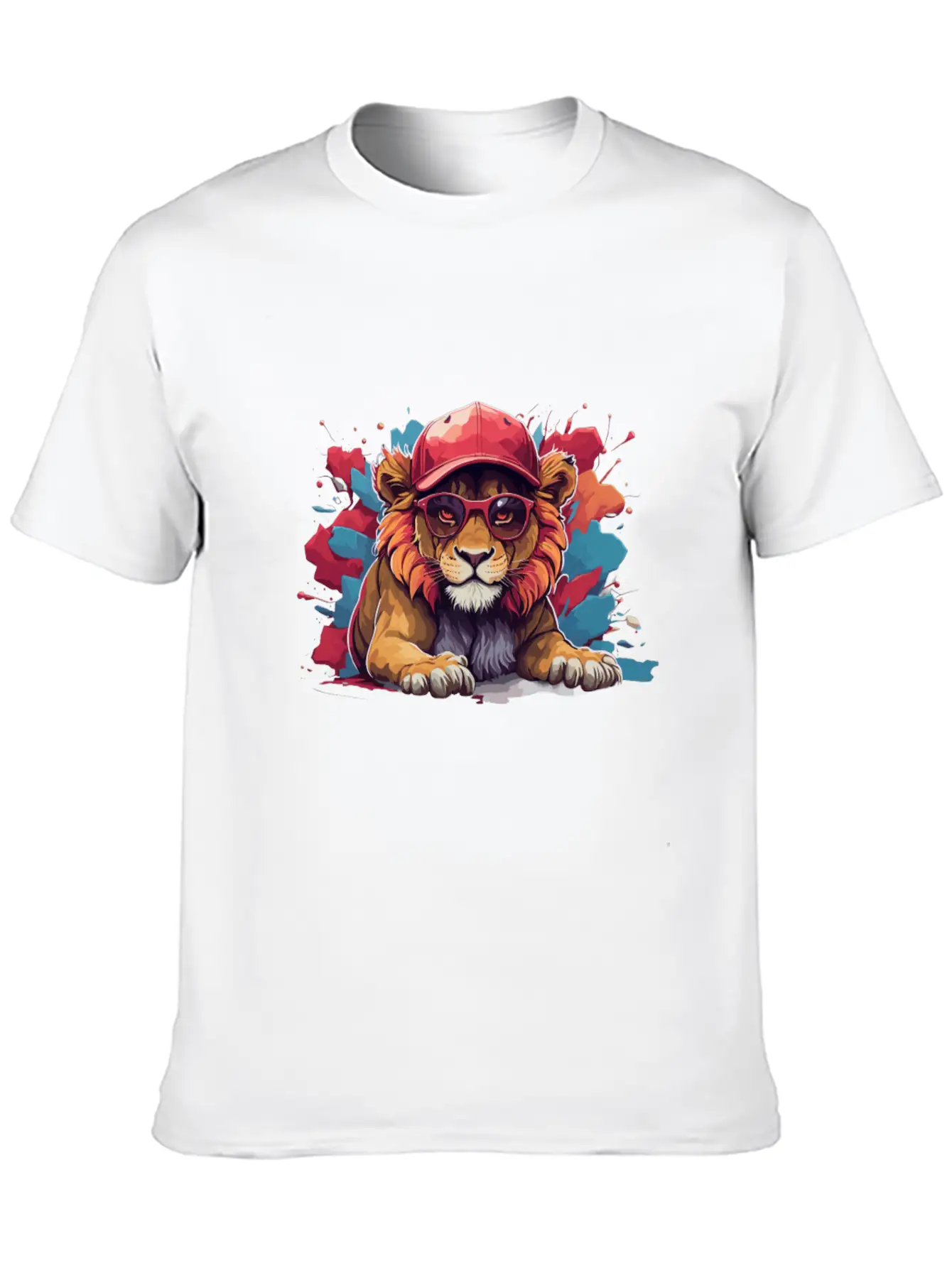 Lion Animal Art I Cool Cute Lion Unisex Short Sleeve Soft Cotton T-Shirt – Casual Everyday Wear