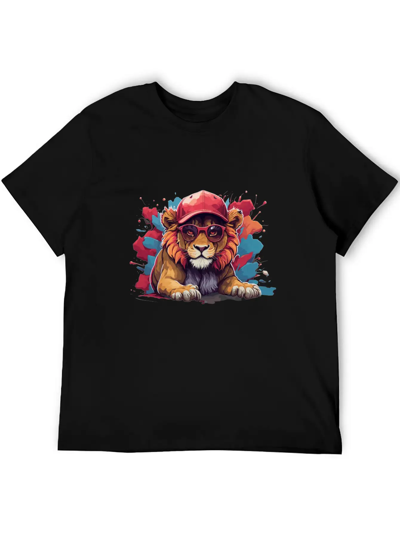 Lion Animal Art I Cool Cute Lion Unisex Short Sleeve Soft Cotton T-Shirt – Casual Everyday Wear