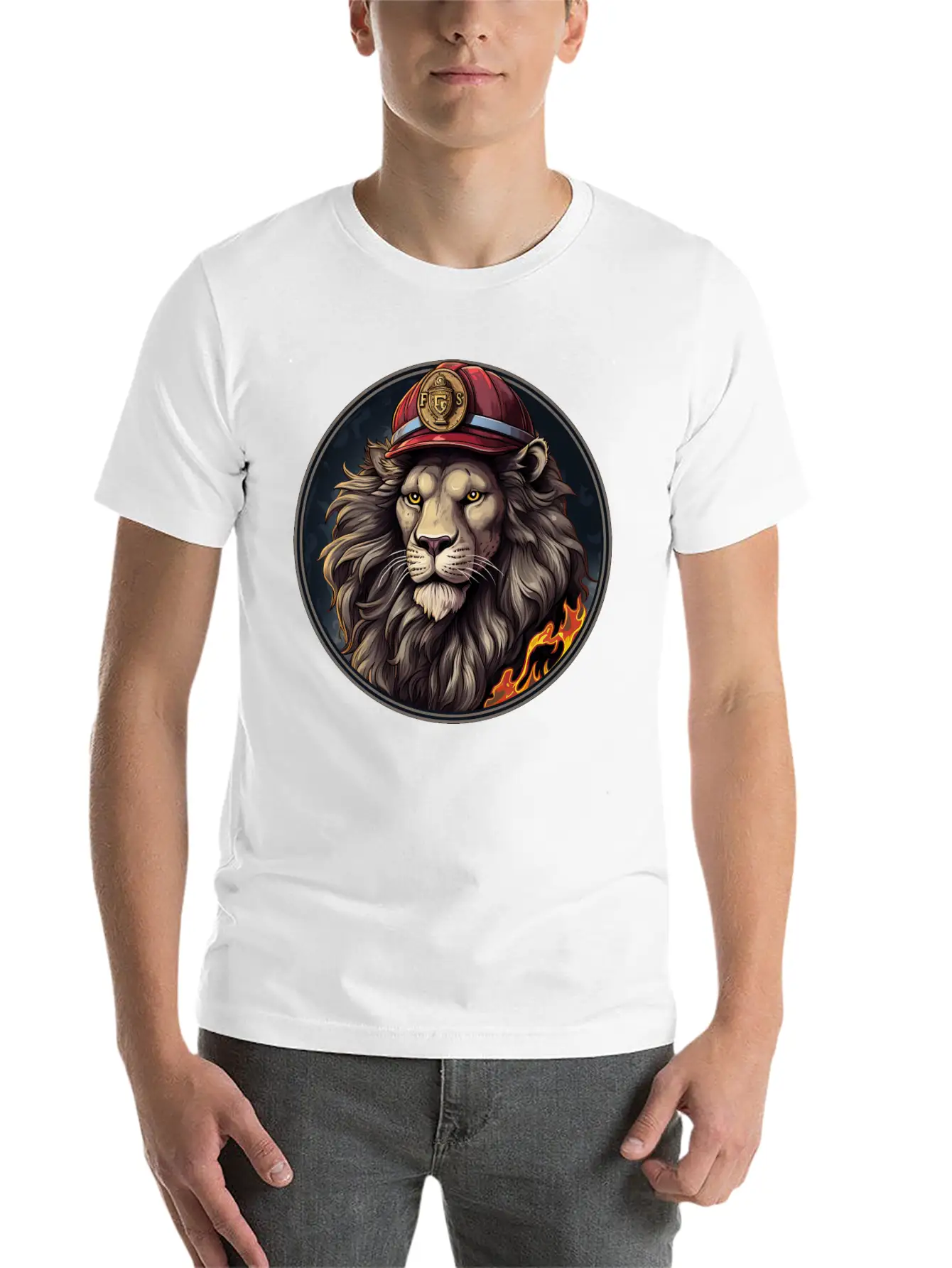 Lion Firefighter Timeless Short Sleeve Tee – Comfy And Minimalist Design