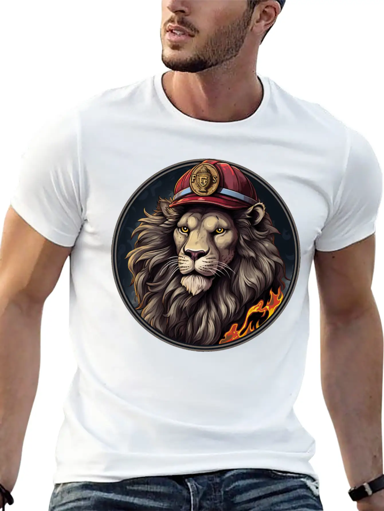 Lion Firefighter Timeless Short Sleeve Tee – Comfy And Minimalist Design