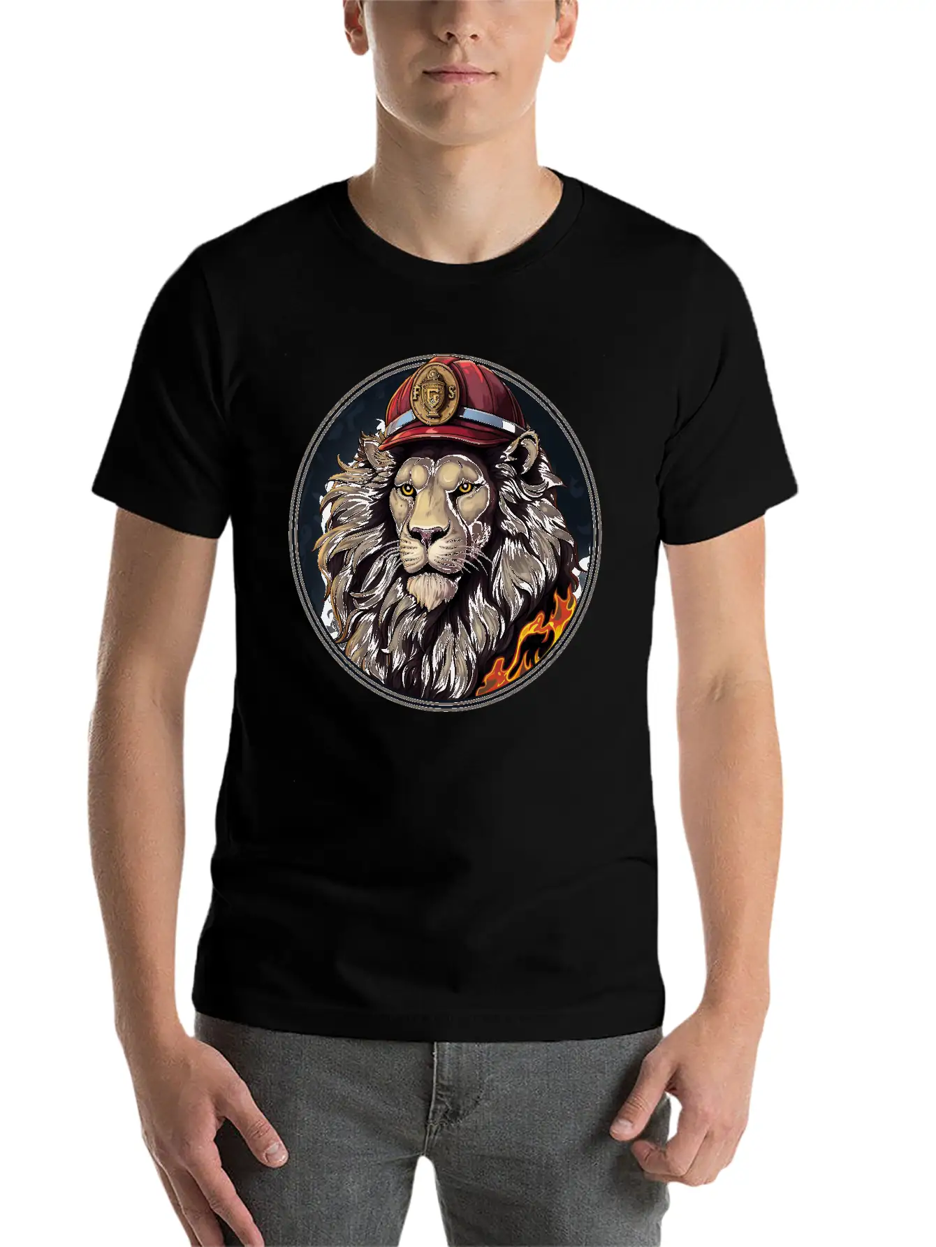 Lion Firefighter Timeless Short Sleeve Tee – Comfy And Minimalist Design
