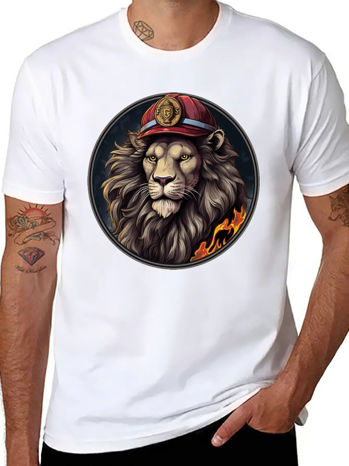 Lion Firefighter Timeless Short Sleeve Tee – Comfy And Minimalist Design