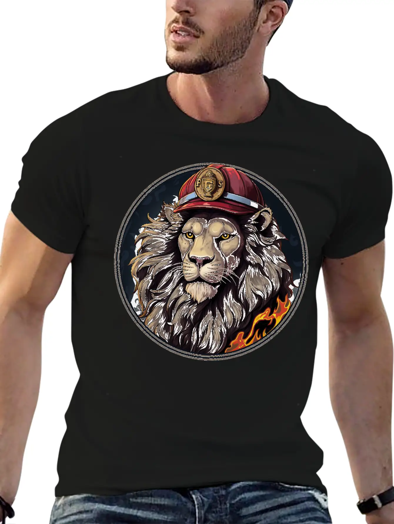 Lion Firefighter Timeless Short Sleeve Tee – Comfy And Minimalist Design