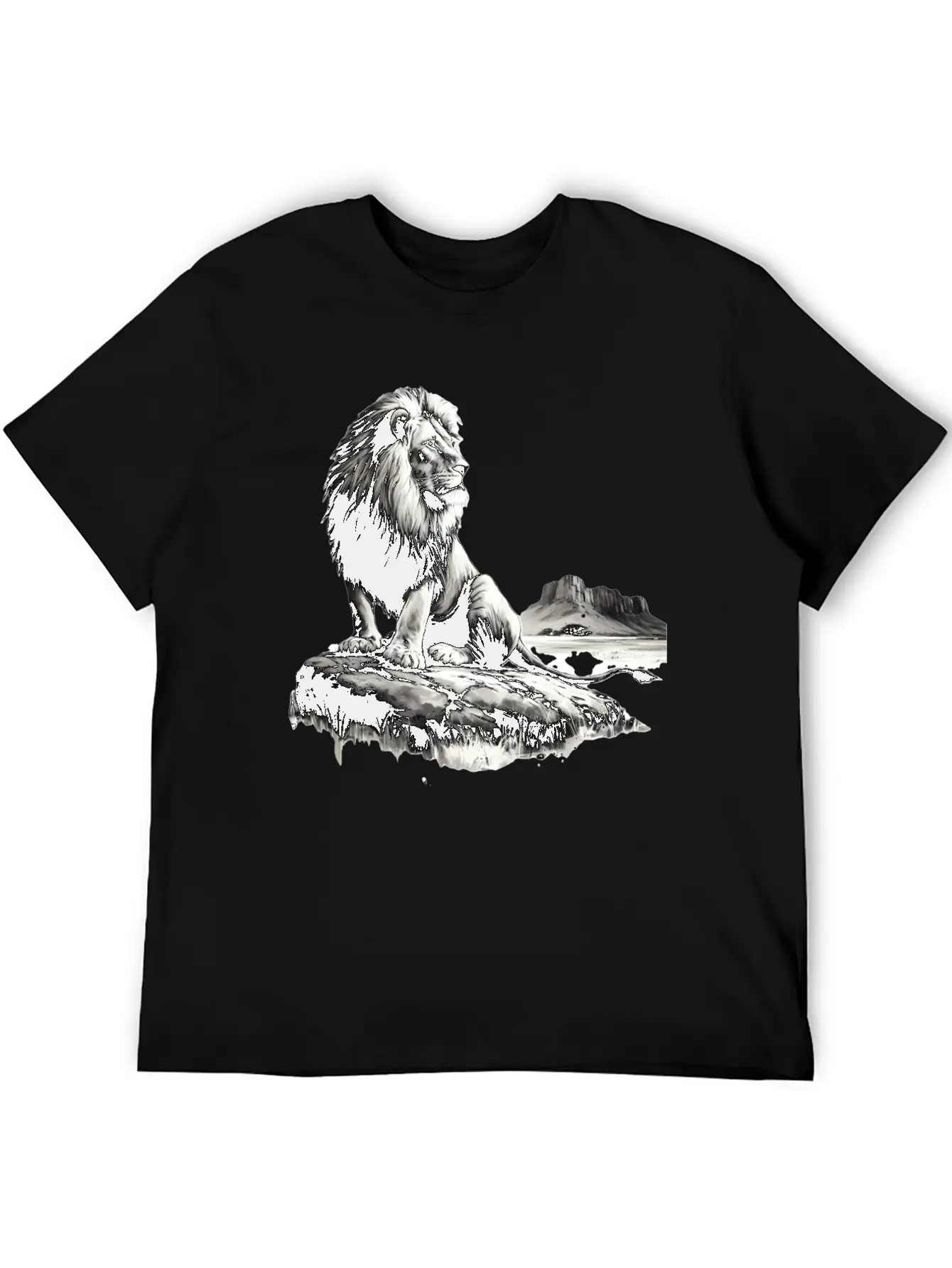 Lion In Canyon Unisex Short Sleeve Soft Cotton T-Shirt – Casual Everyday Wear