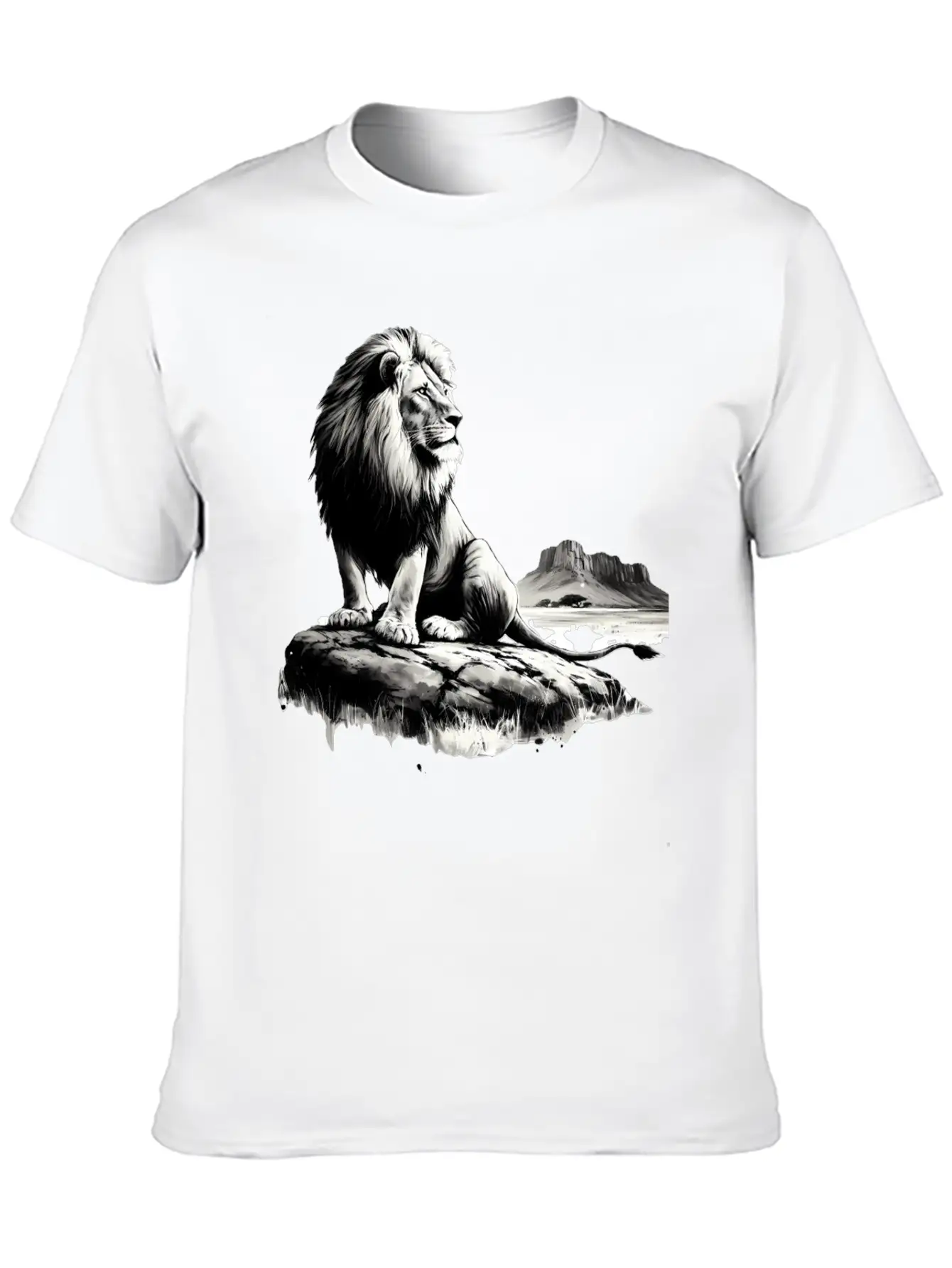 Lion In Canyon Unisex Short Sleeve Soft Cotton T-Shirt – Casual Everyday Wear