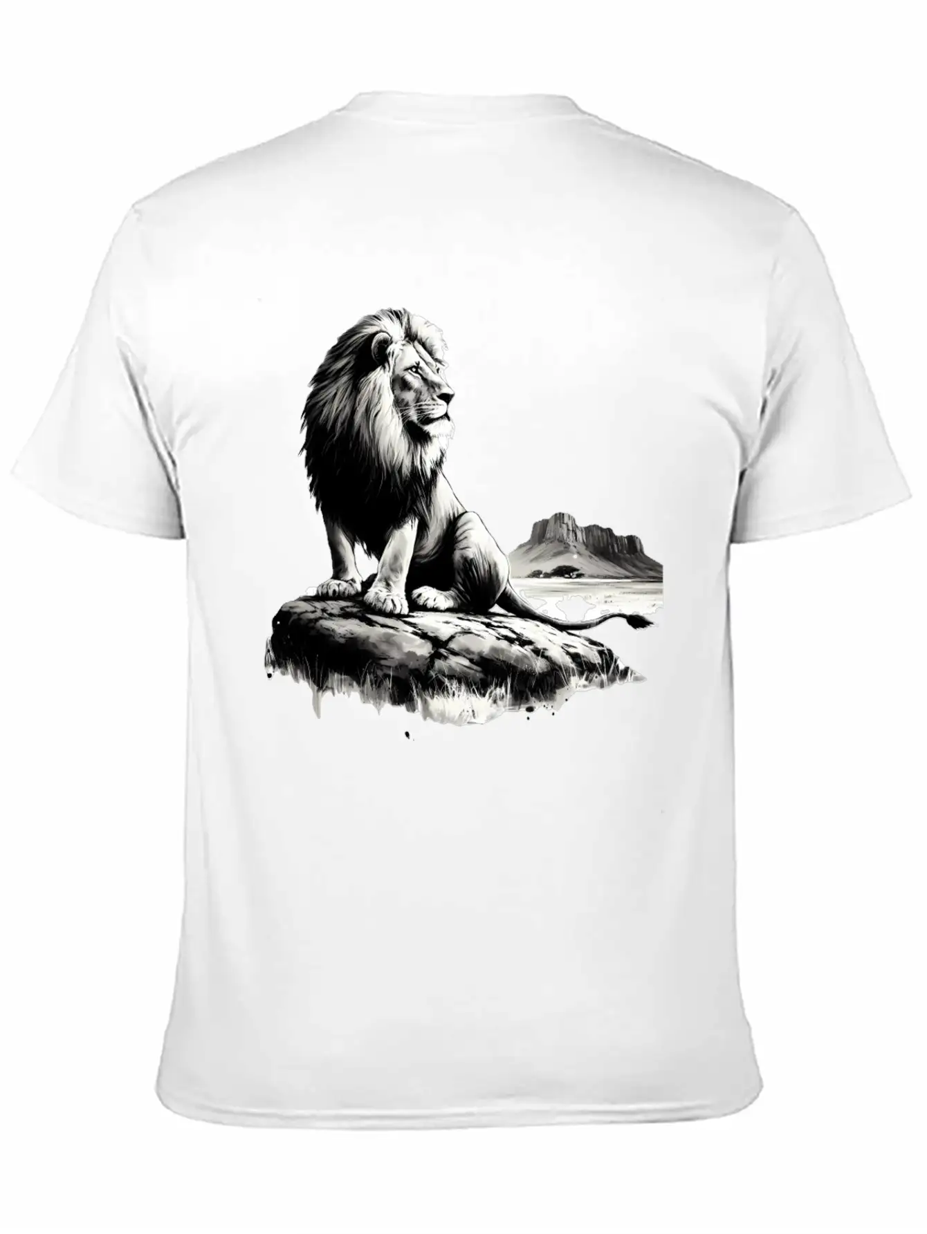 Lion In Canyon Unisex Short Sleeve Soft Cotton T-Shirt – Casual Everyday Wear