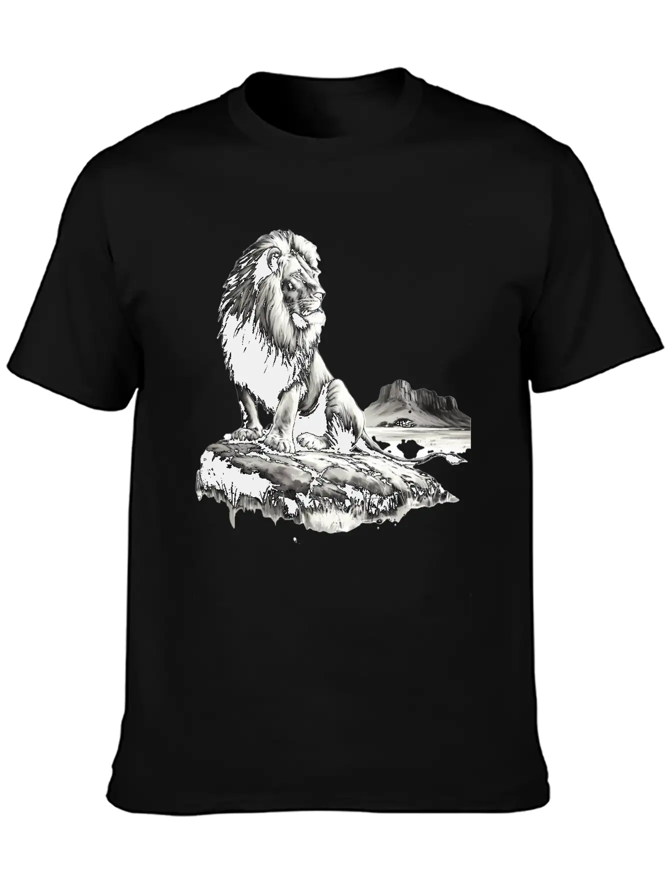 Lion In Canyon Unisex Short Sleeve Soft Cotton T-Shirt – Casual Everyday Wear
