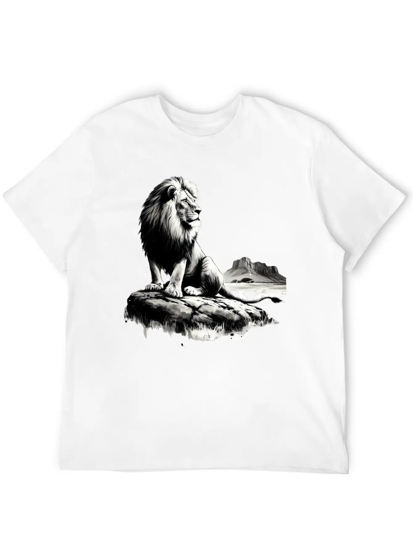 Lion In Canyon Unisex Short Sleeve Soft Cotton T-Shirt – Casual Everyday Wear