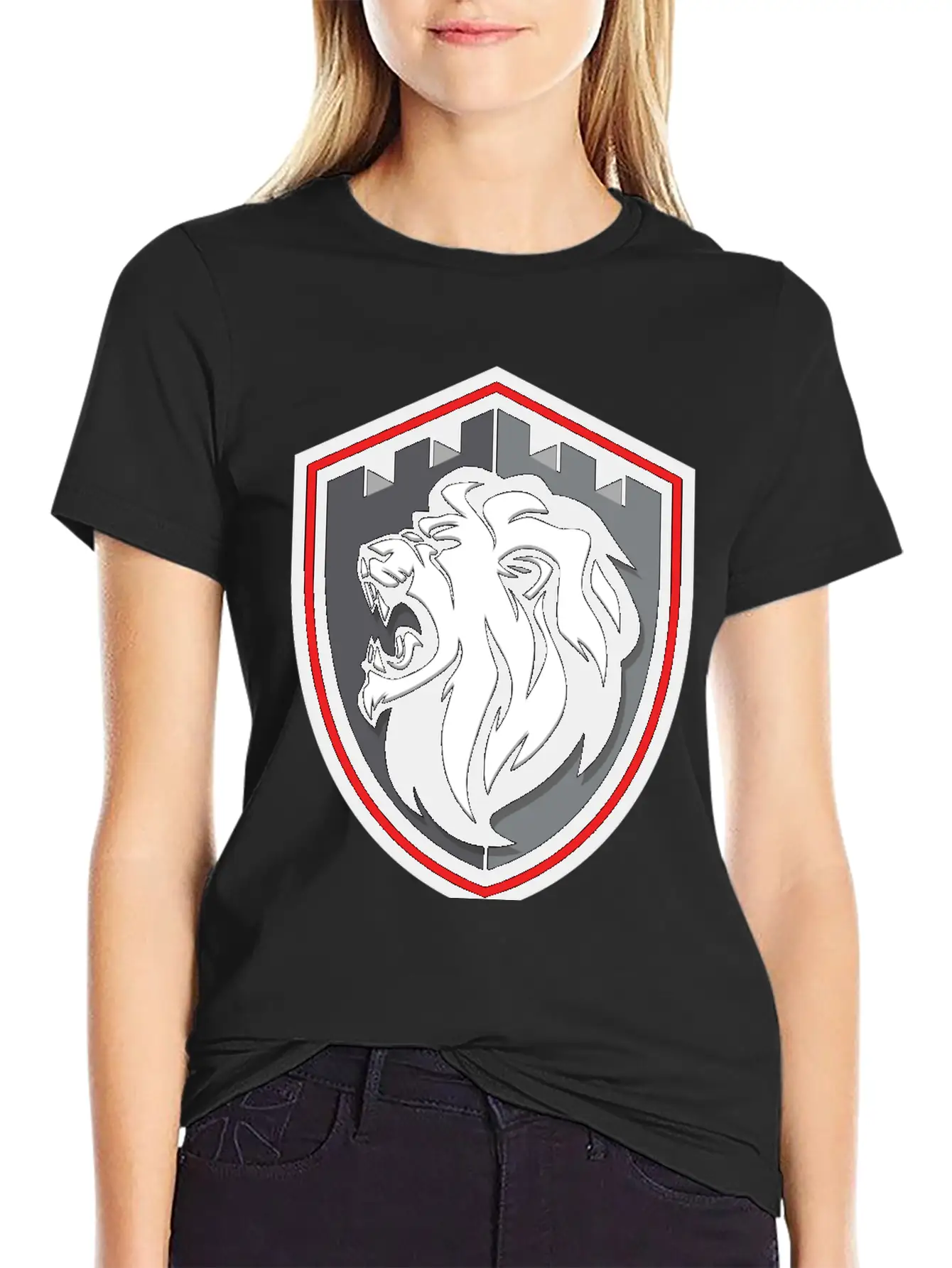 Lion Shield Comfortable Minimalist Graphic Tee – Summer Style Essential