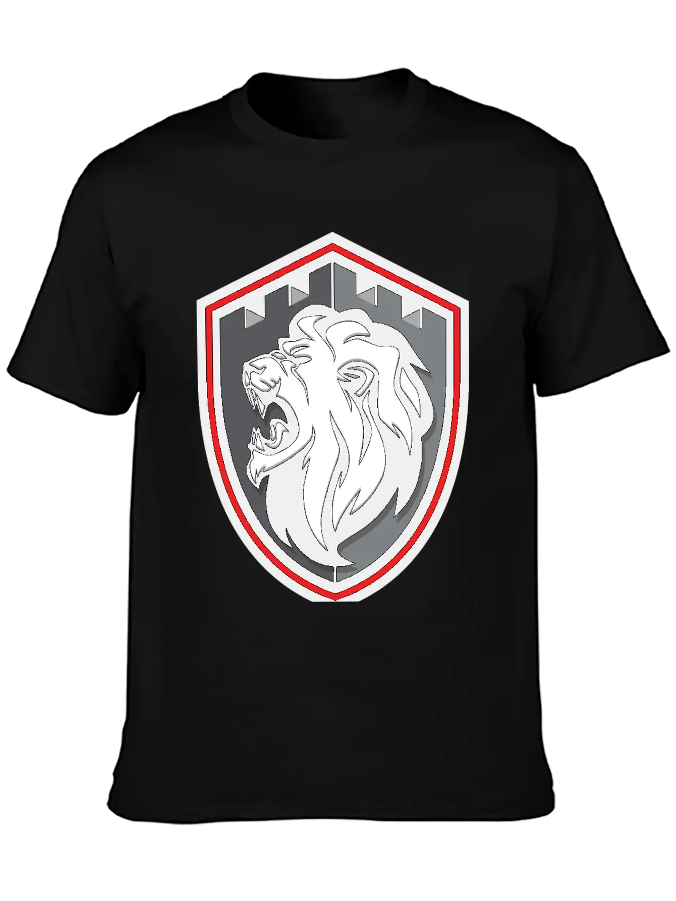 Lion Shield Comfortable Minimalist Graphic Tee – Summer Style Essential