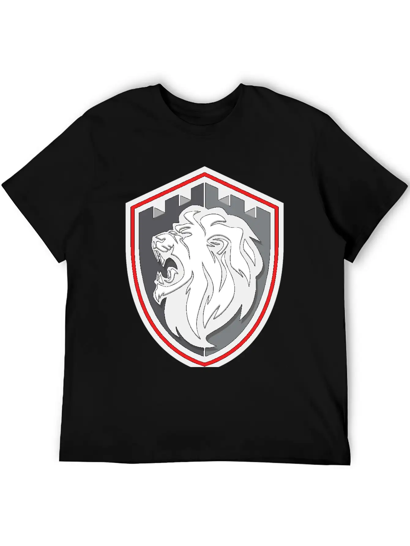 Lion Shield Comfortable Minimalist Graphic Tee – Summer Style Essential