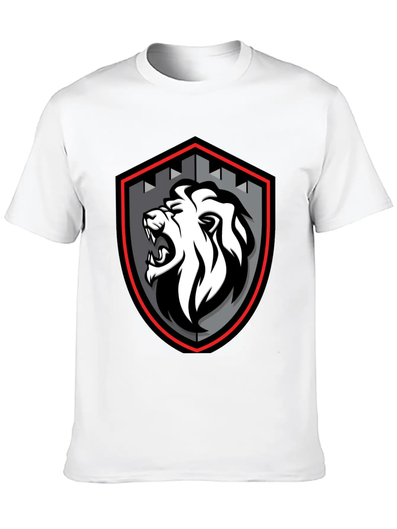 Lion Shield Comfortable Minimalist Graphic Tee – Summer Style Essential