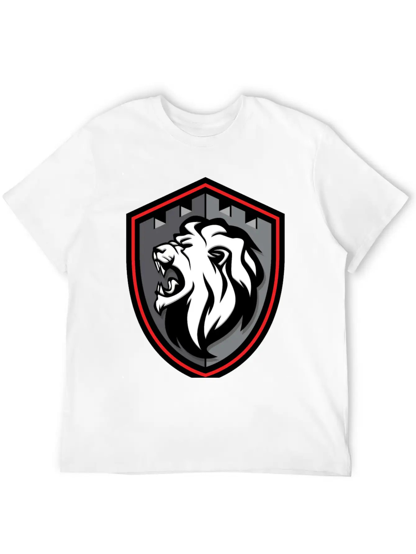 Lion Shield Comfortable Minimalist Graphic Tee – Summer Style Essential