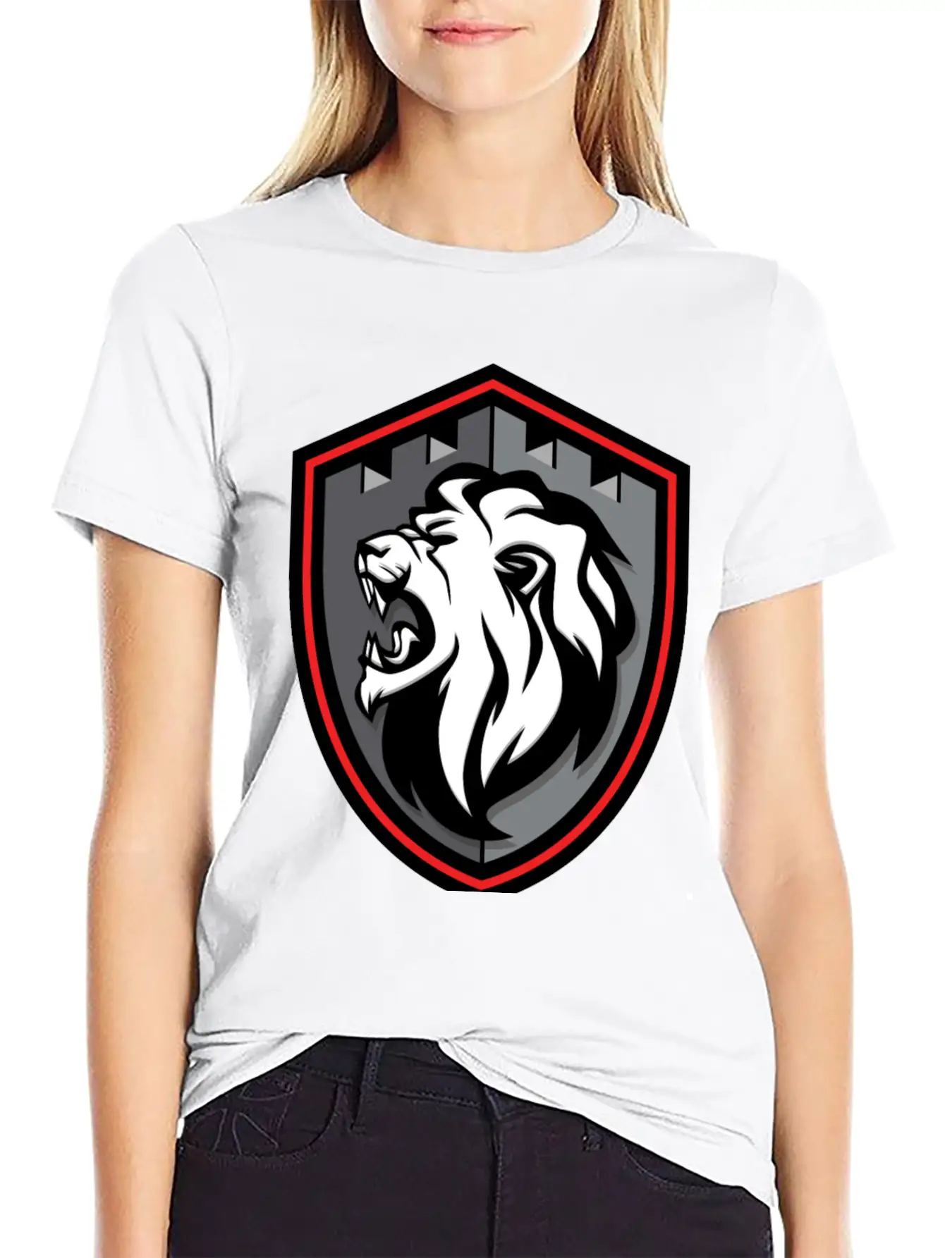 Lion Shield Comfortable Minimalist Graphic Tee – Summer Style Essential