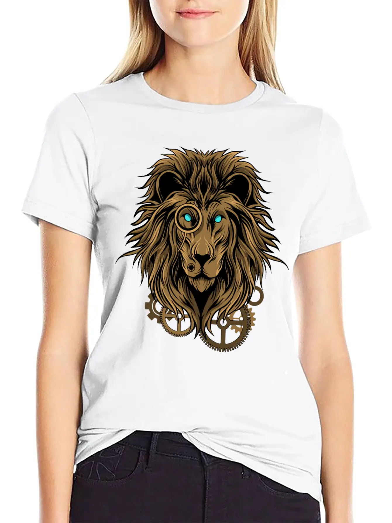 Lion- Techno Style Basic Graphic T-Shirt – Daily Comfort In Soft Cotton