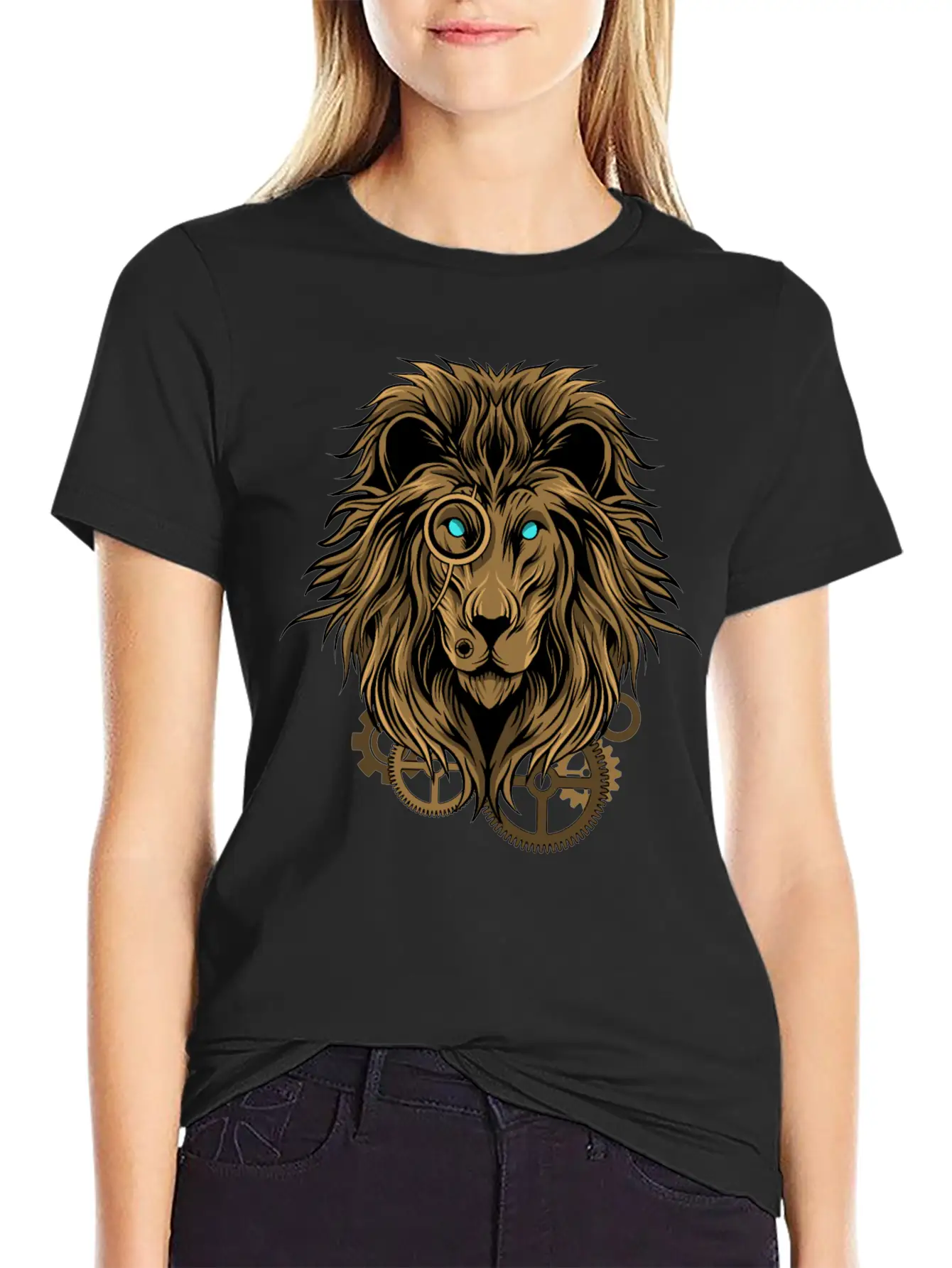 Lion- Techno Style Basic Graphic T-Shirt – Daily Comfort In Soft Cotton