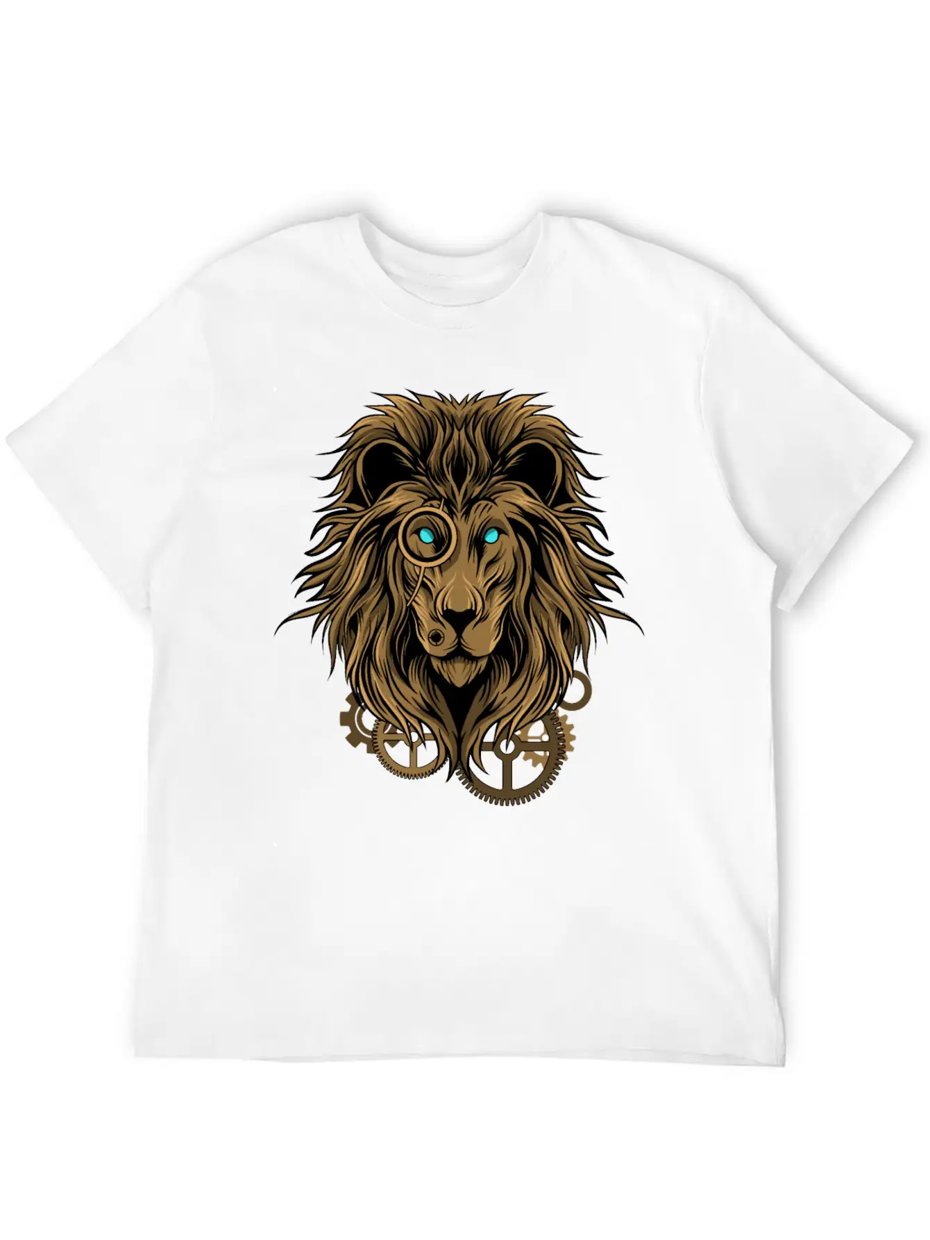 Lion- Techno Style Basic Graphic T-Shirt – Daily Comfort In Soft Cotton