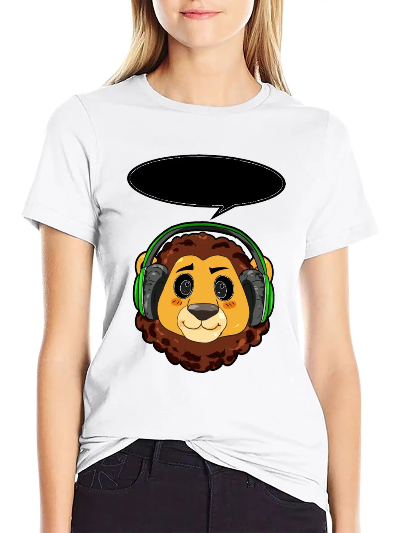 Lion With Headphones Timeless Short Sleeve Tee – Comfy And Minimalist Design