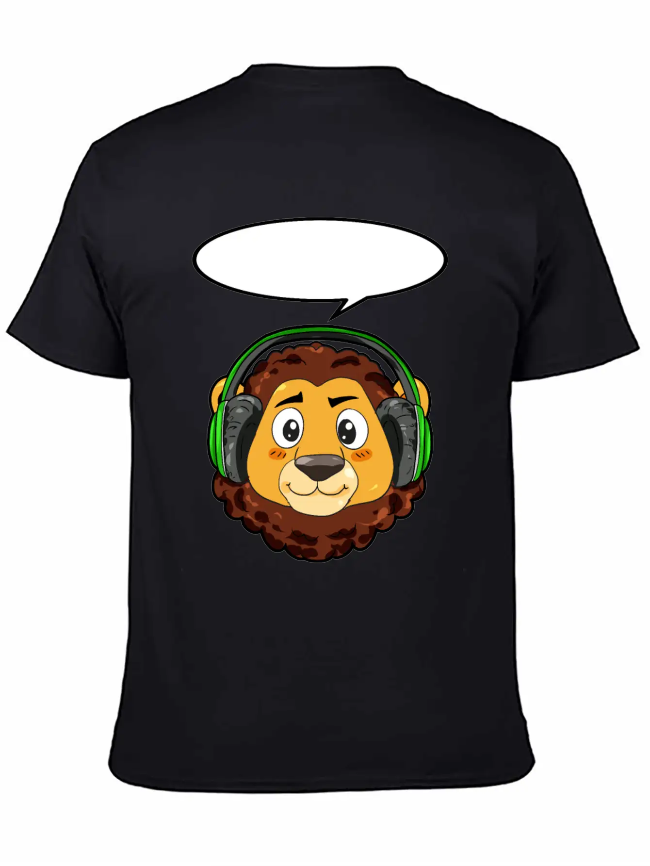 Lion With Headphones Timeless Short Sleeve Tee – Comfy And Minimalist Design