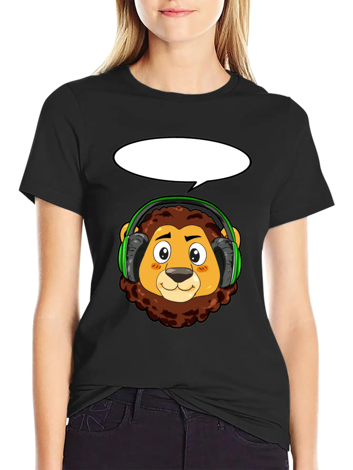 Lion With Headphones Timeless Short Sleeve Tee – Comfy And Minimalist Design