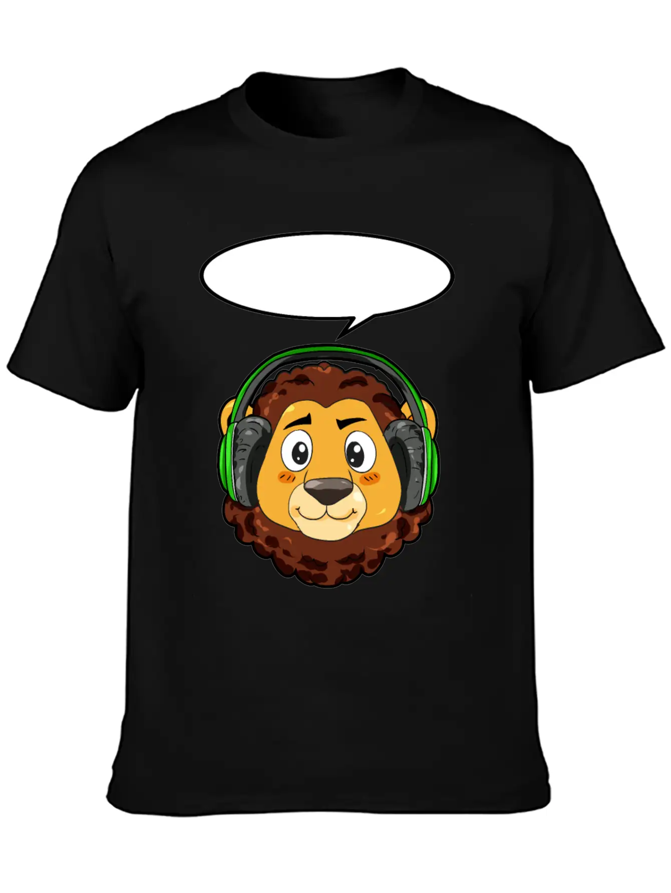 Lion With Headphones Timeless Short Sleeve Tee – Comfy And Minimalist Design