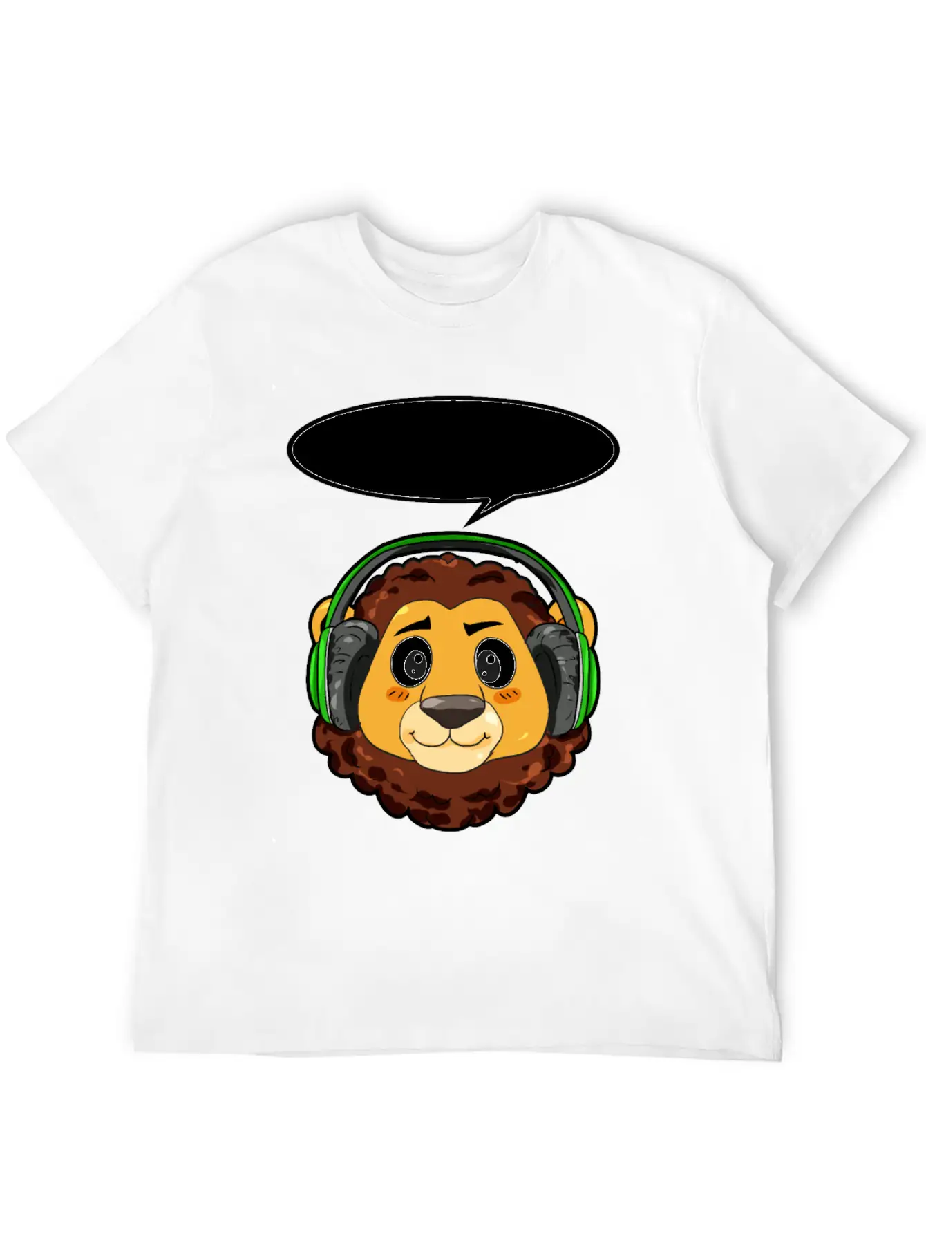 Lion With Headphones Timeless Short Sleeve Tee – Comfy And Minimalist Design