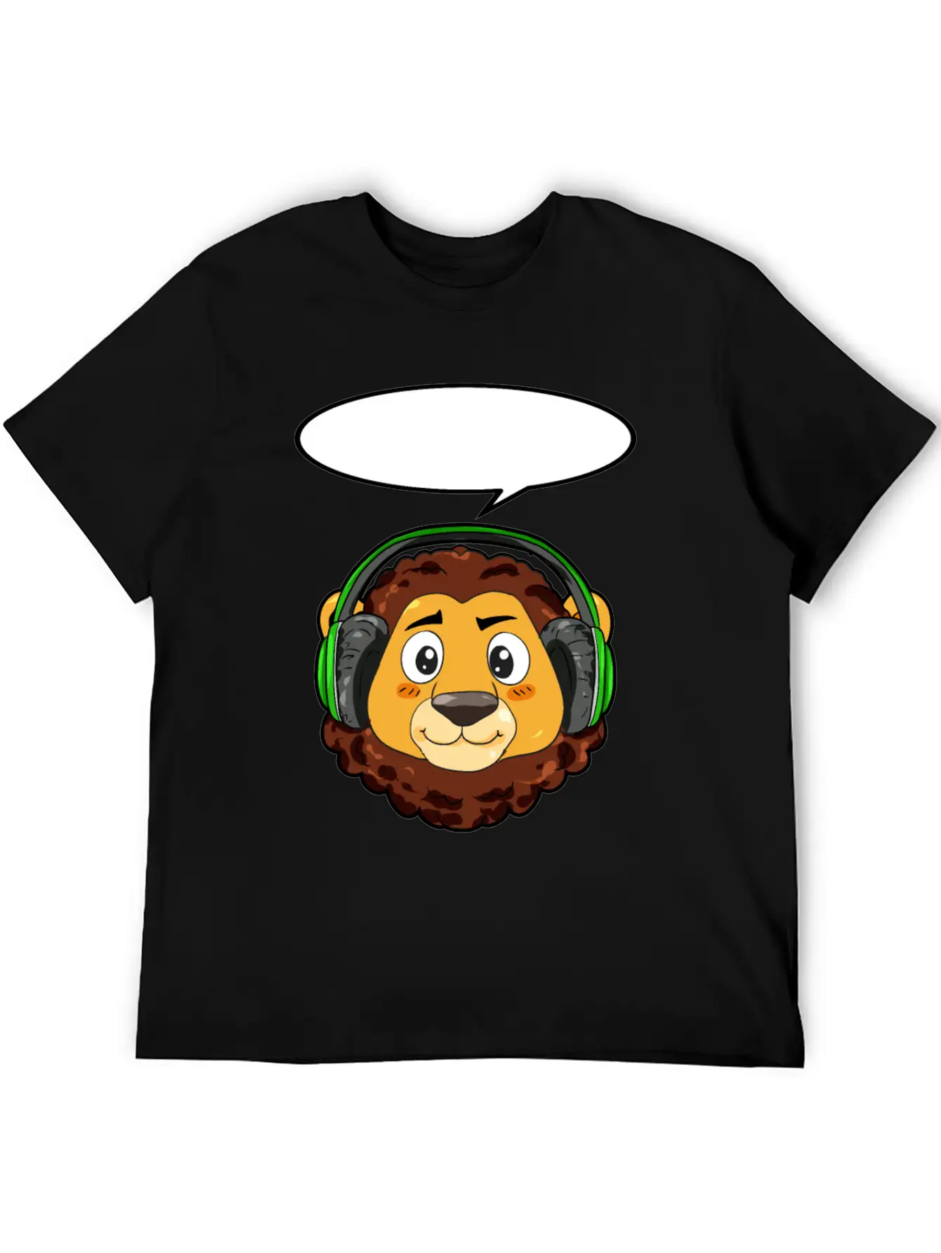 Lion With Headphones Timeless Short Sleeve Tee – Comfy And Minimalist Design