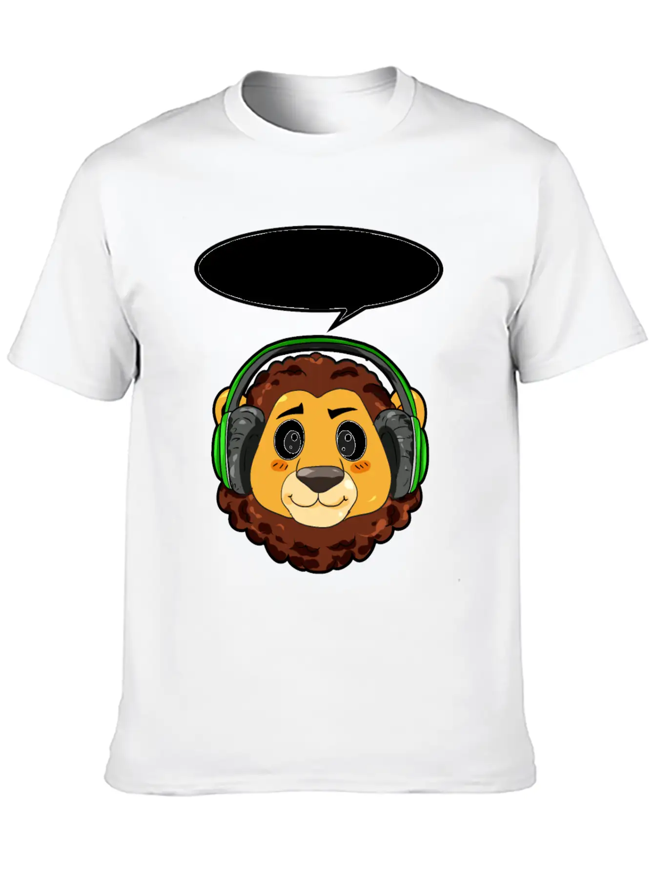 Lion With Headphones Timeless Short Sleeve Tee – Comfy And Minimalist Design