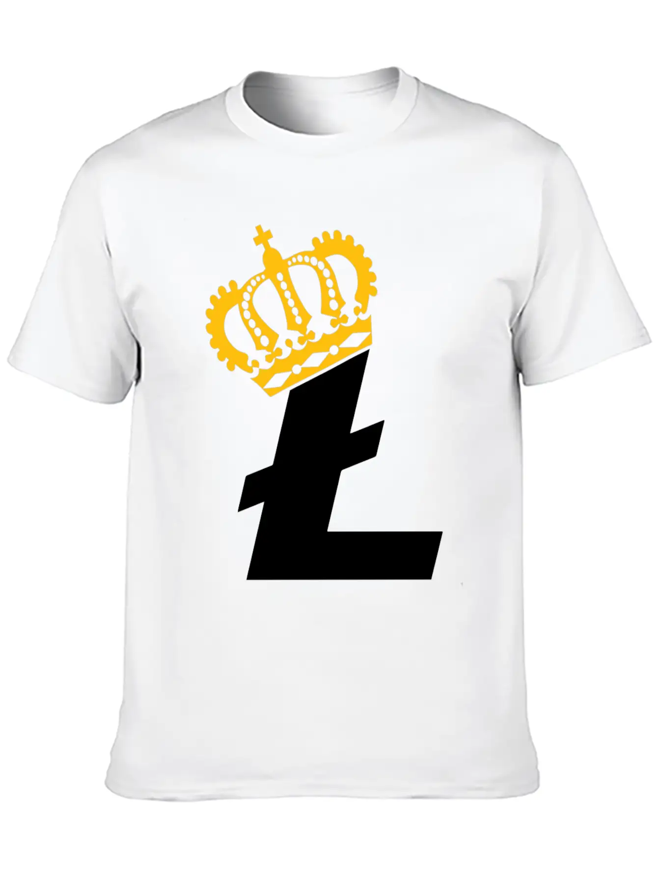 Litecoin King Cryptocurrency Blockchain Digital Stylish Everyday T-Shirt – Unisex Basic Cotton Tee