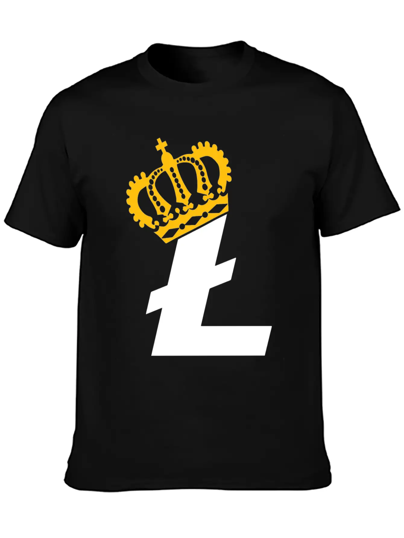 Litecoin King Cryptocurrency Blockchain Digital Stylish Everyday T-Shirt – Unisex Basic Cotton Tee