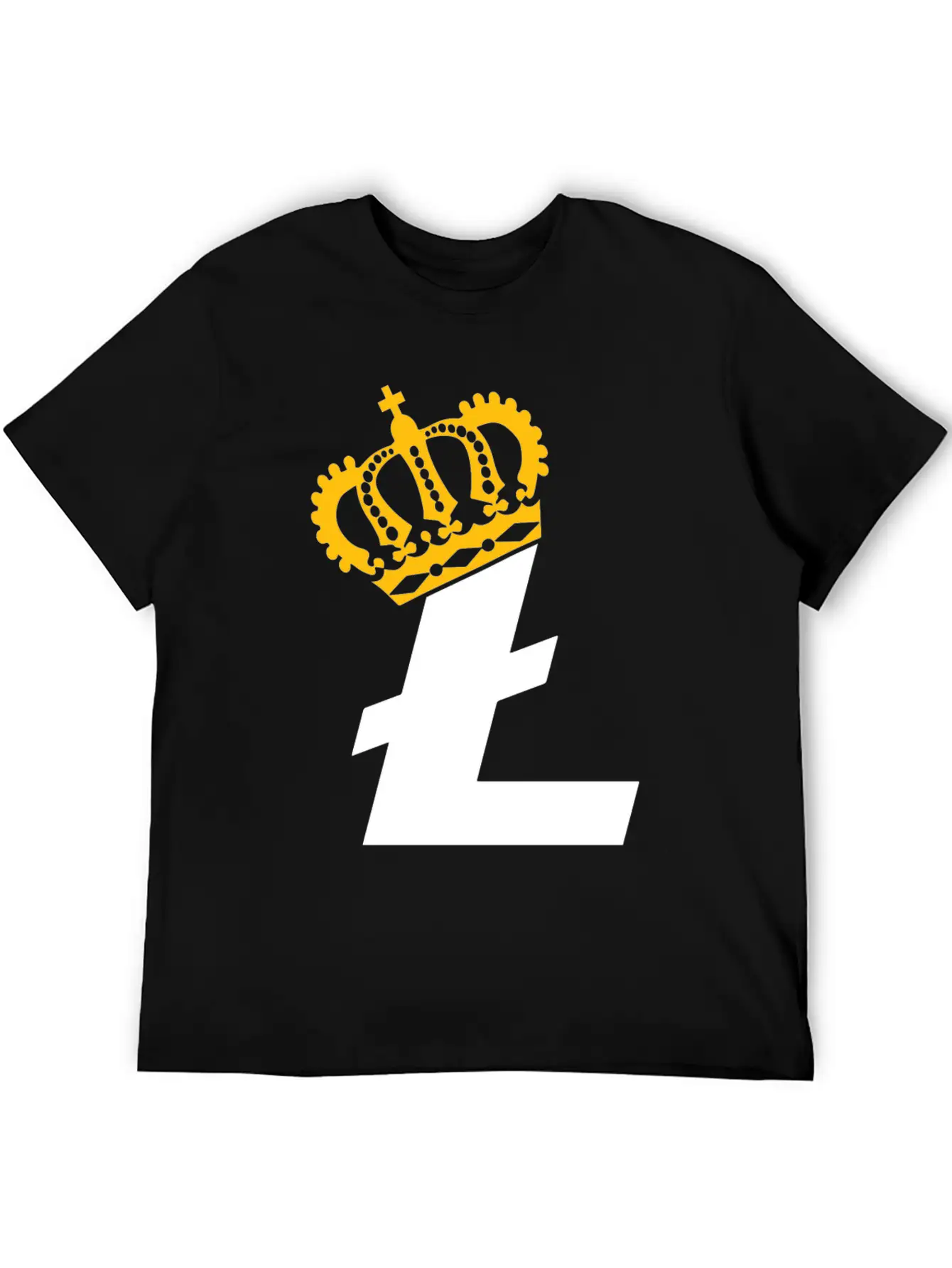 Litecoin King Cryptocurrency Blockchain Digital Stylish Everyday T-Shirt – Unisex Basic Cotton Tee